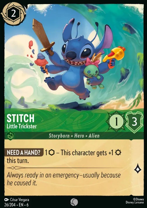 Why is Stitch ranked 26 out of 204 in Disney Lorcana TCG?