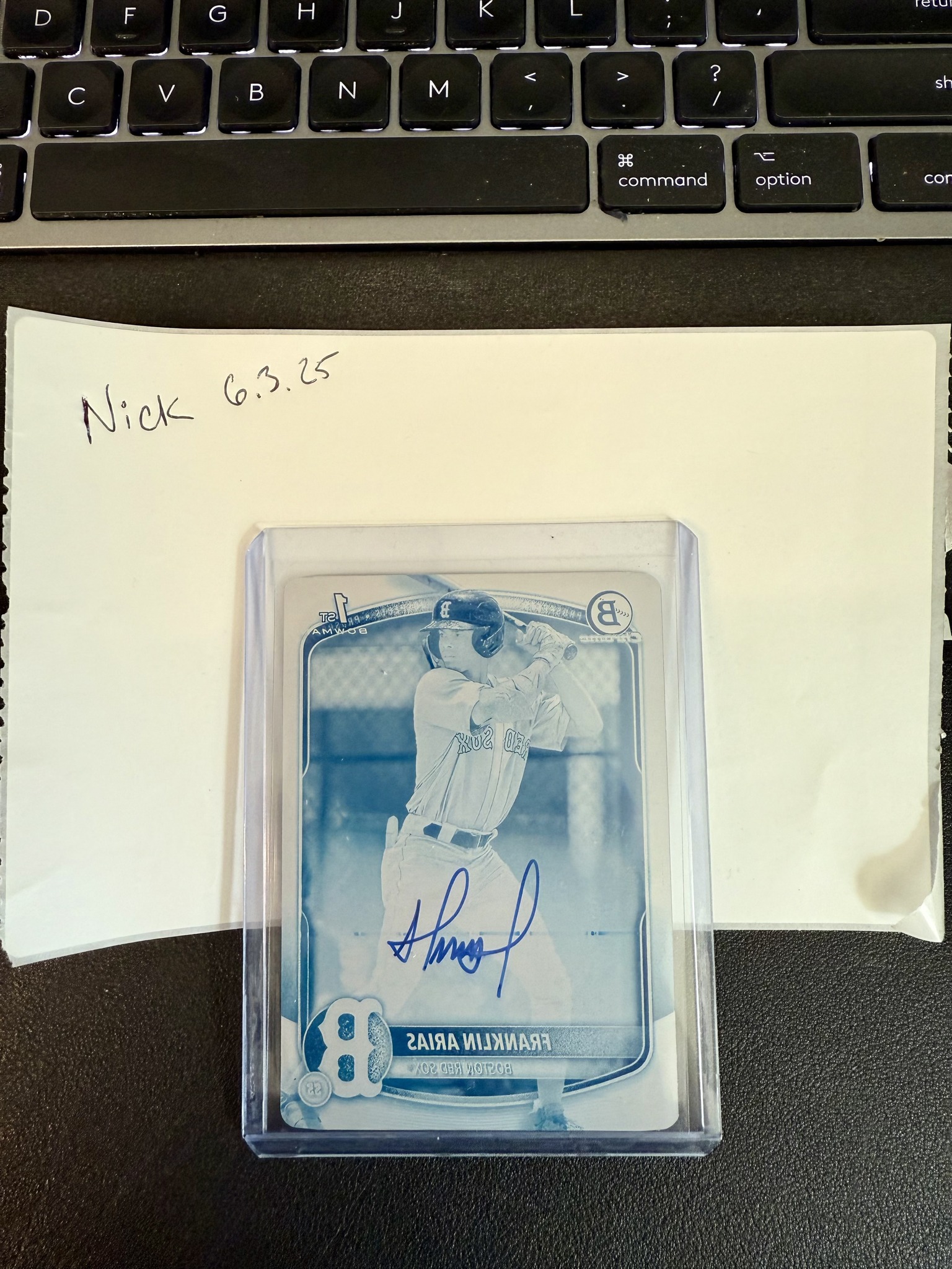 Franklin Arias 1/1 printing plate auto for sale