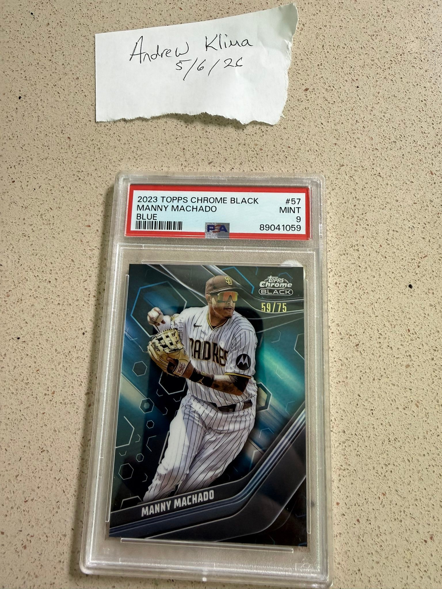 Manny Machado Topps Black Chrome Refractor - 4hr Flash Auction PSA 