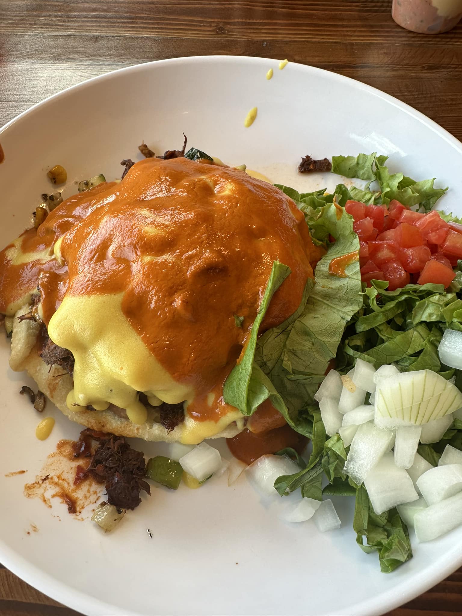 Vegos' stuffed sopapilla with calabacitas and lion's mane