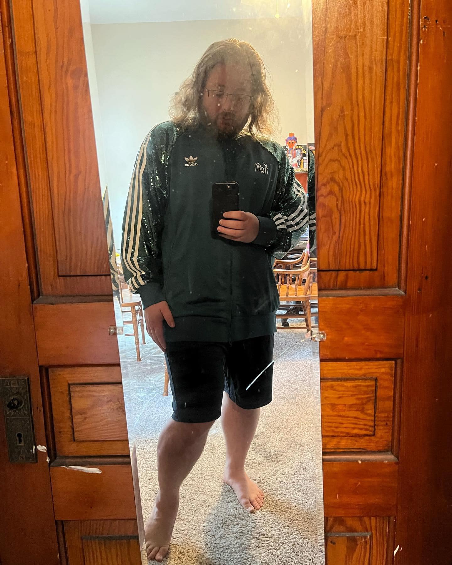 Adidas x Korn sequins track jacket