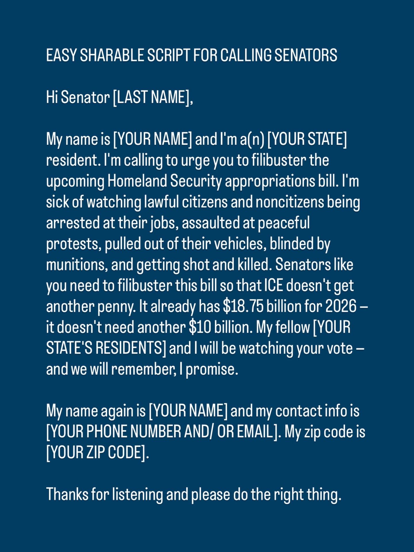Ben Sheehan - FULL SCRIPT for calling your senators in one... | Facebook