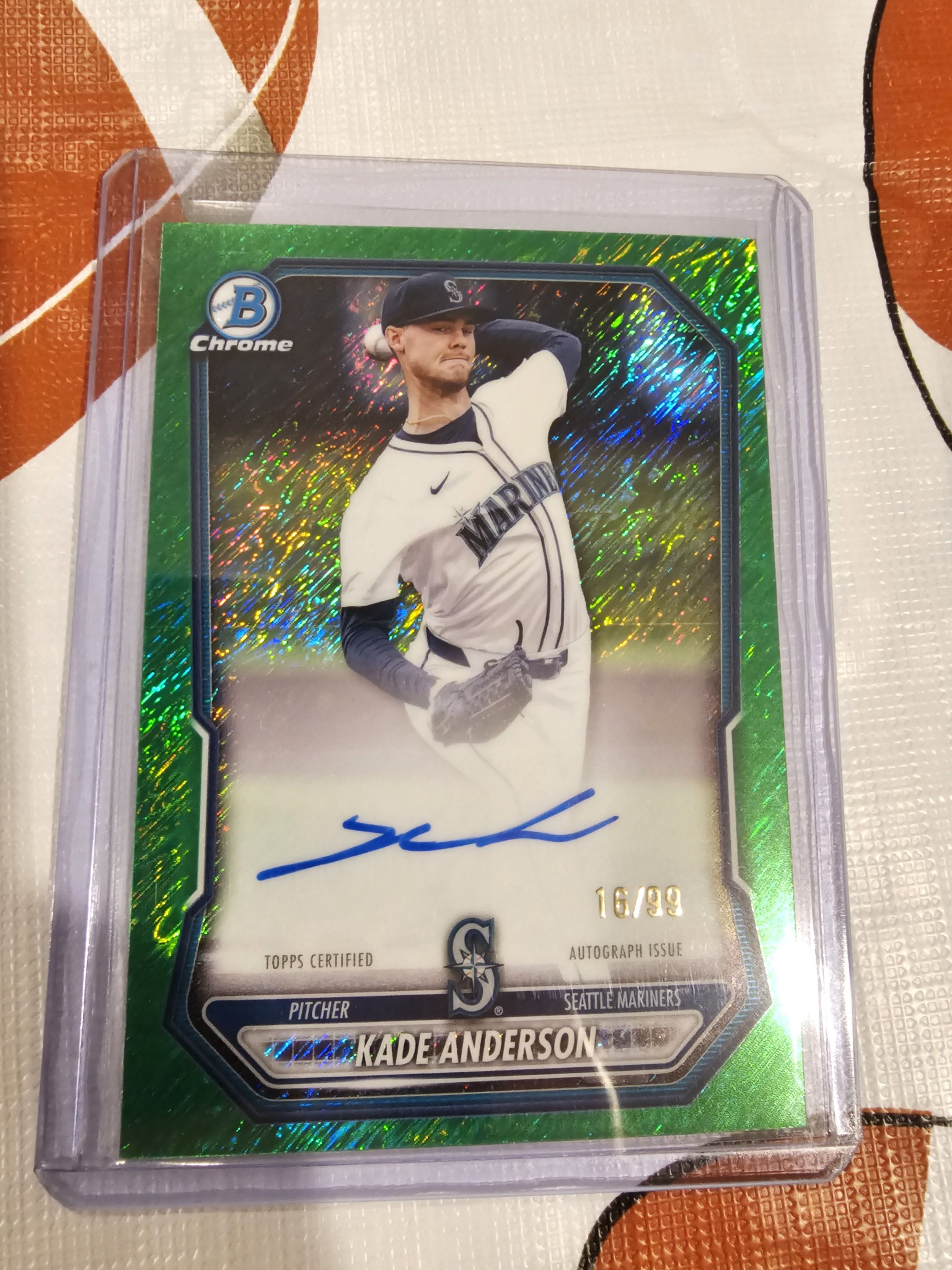 Kade Anderson auto card out of Bowman Blaster