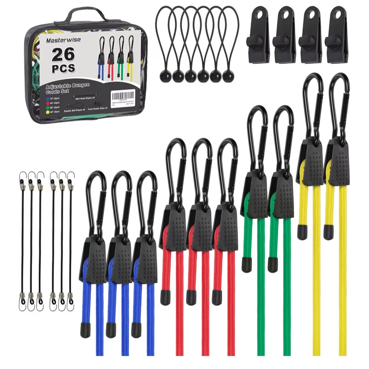 Lot De 4 Sangles élastiques WORKPRO 24 Pouces - Résistance Lourde - Orange