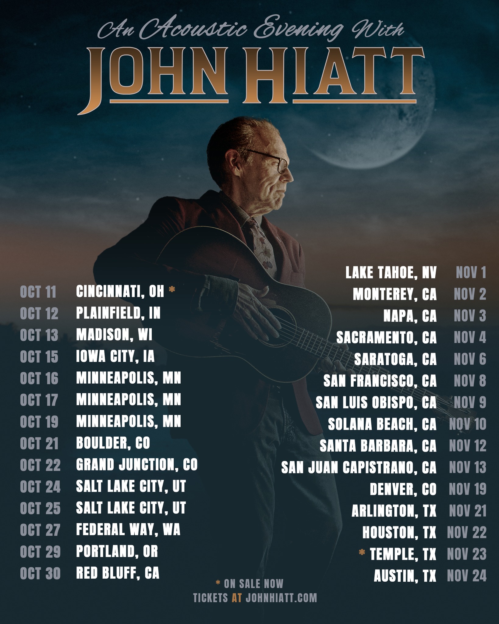 Join John this October for a special night of music! Presale