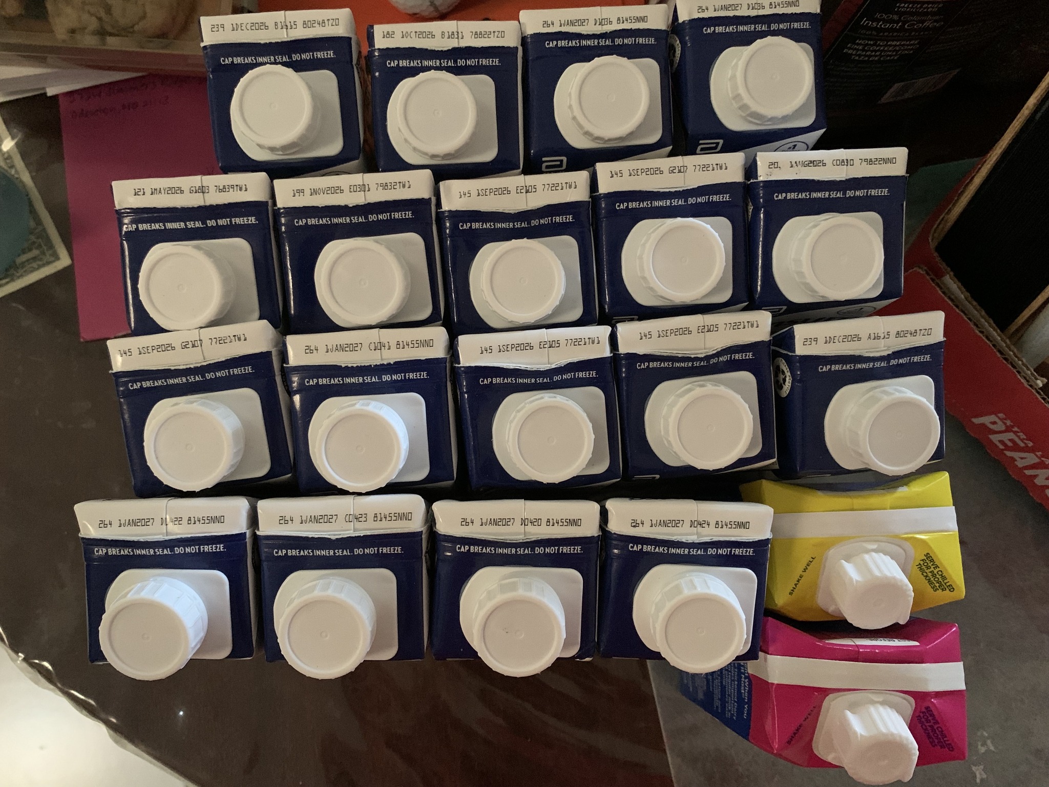 Free Ensure bottles for pickup in Centerville, CA, mix of high