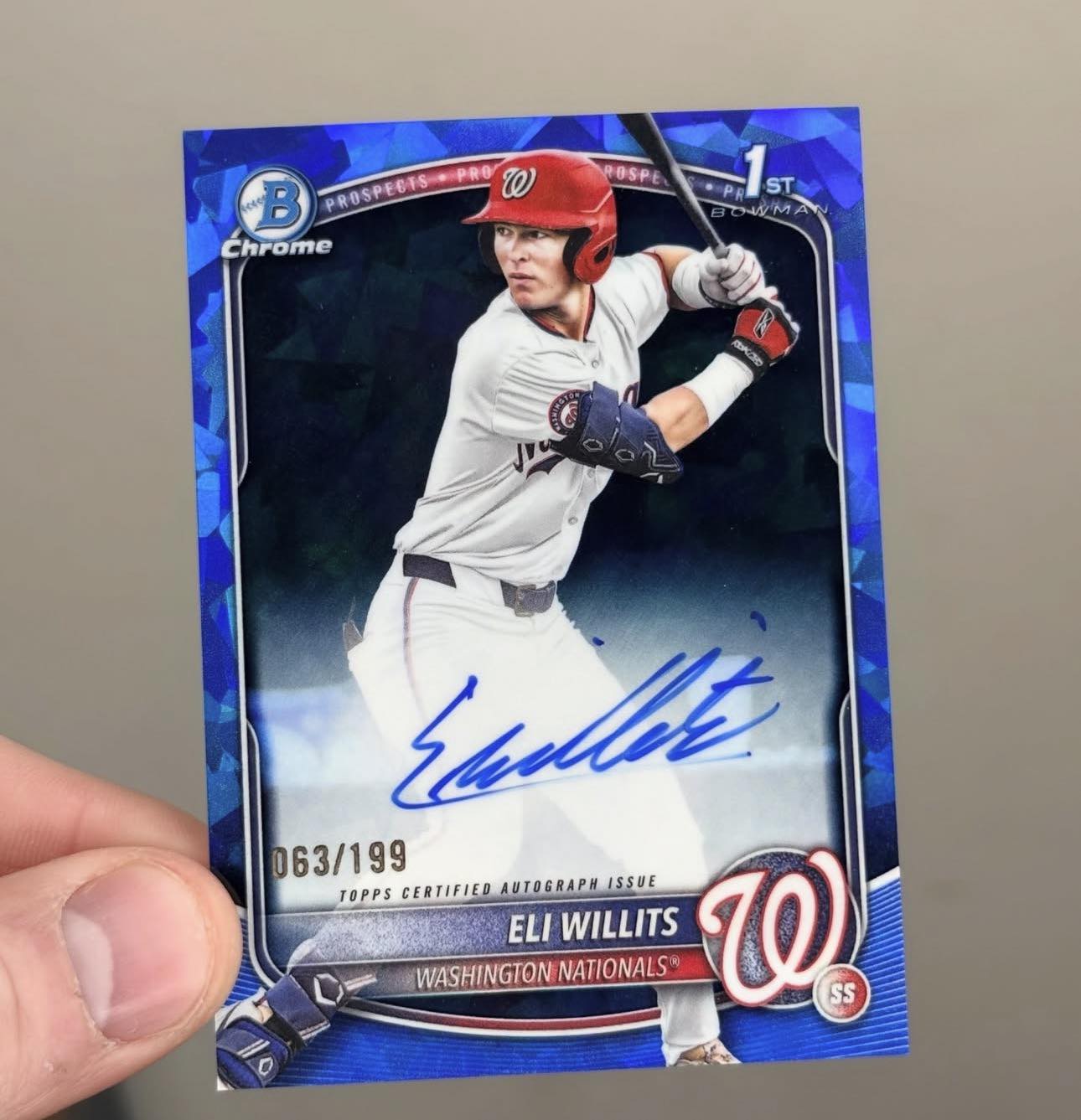 Eli Willits autographed Washington Nationals sports card pull