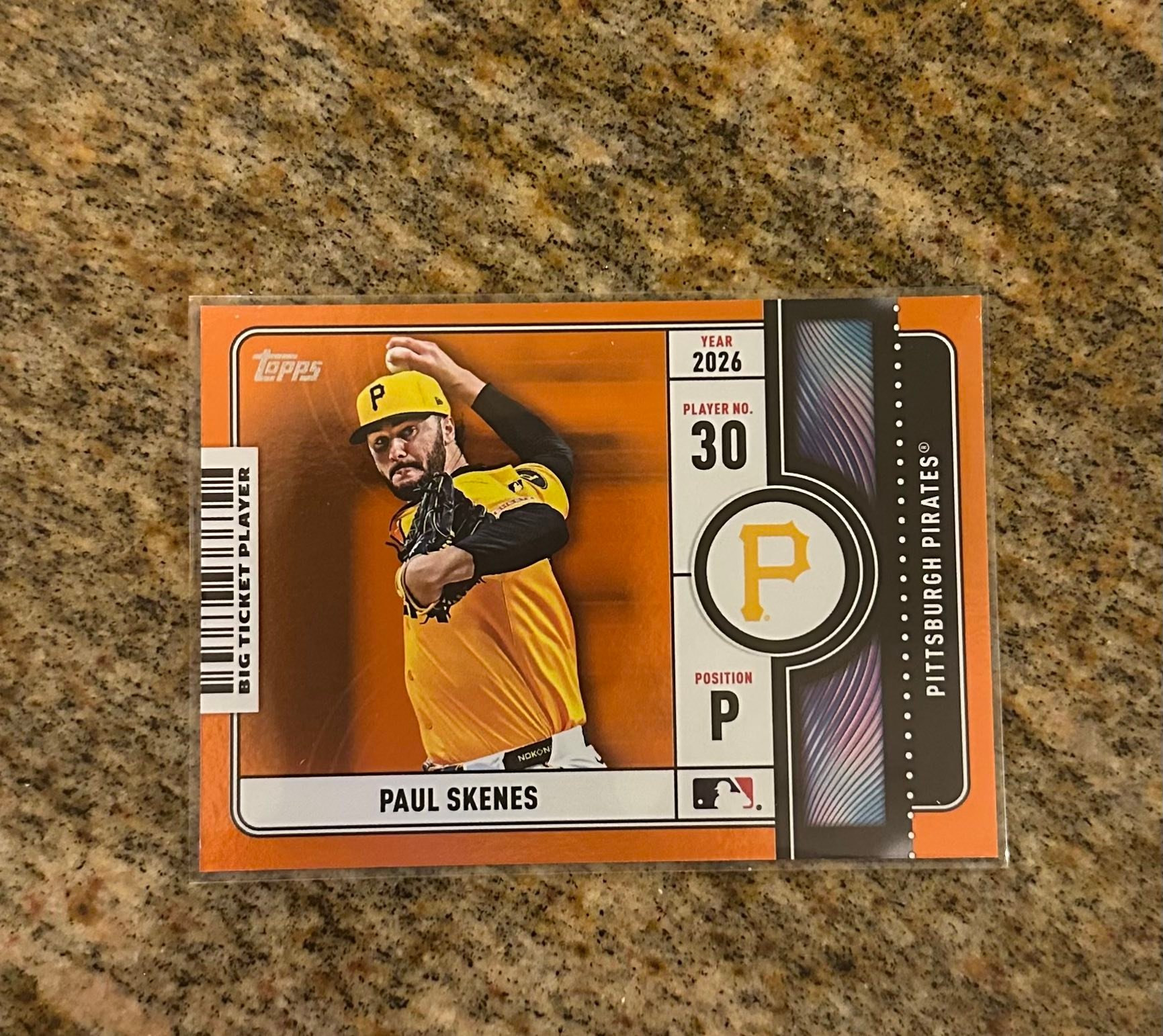 2026 Topps Series 1 Paul Skenes Big Ticket Orange Foil card for sale