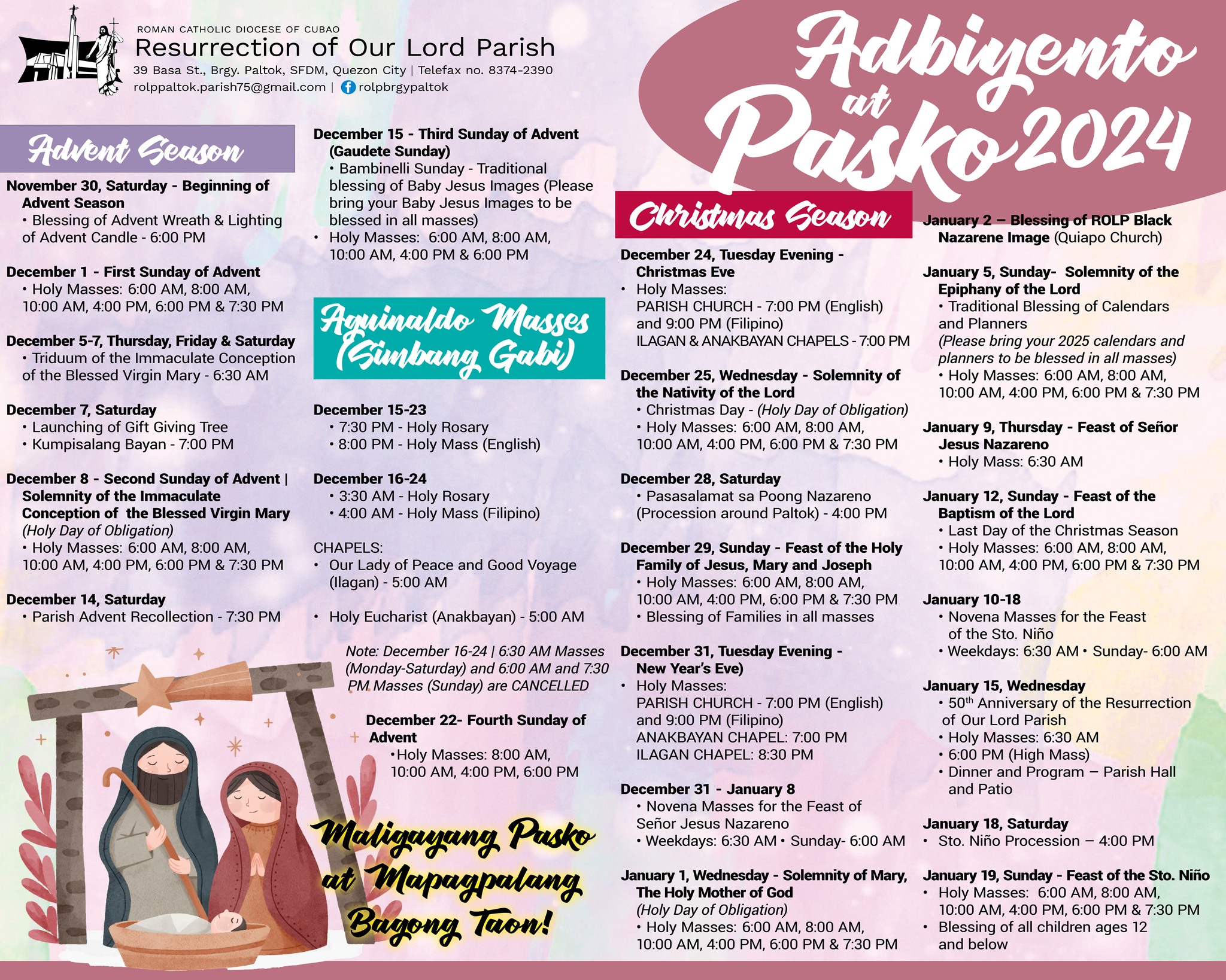 Mga... - Resurrection of Our Lord Parish (ROLP) - Paltok