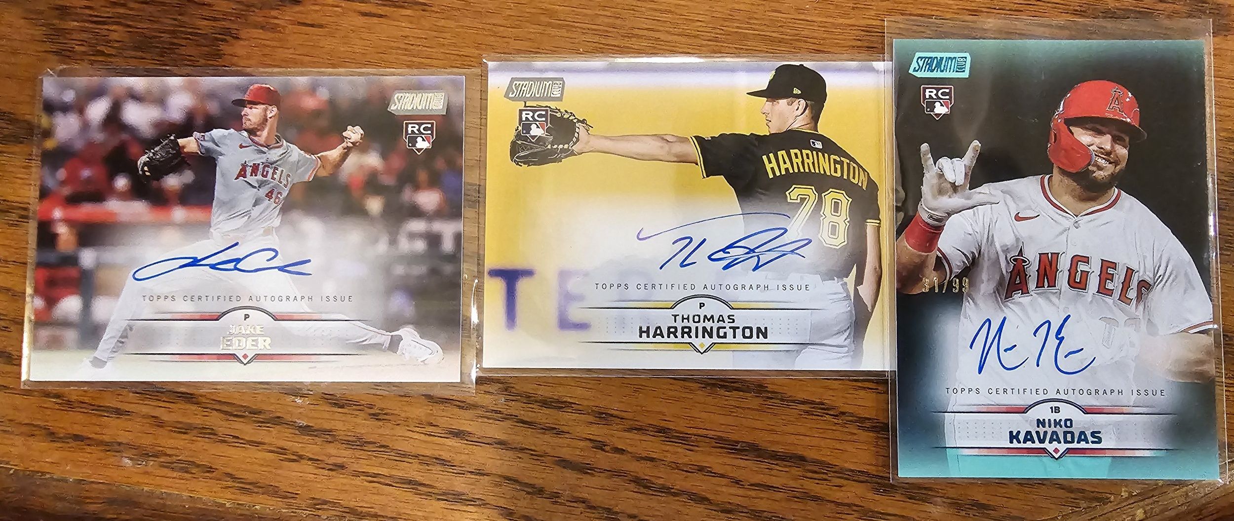 Stadium Club baseball autograph cards featuring Lance Lynn, Thomas 