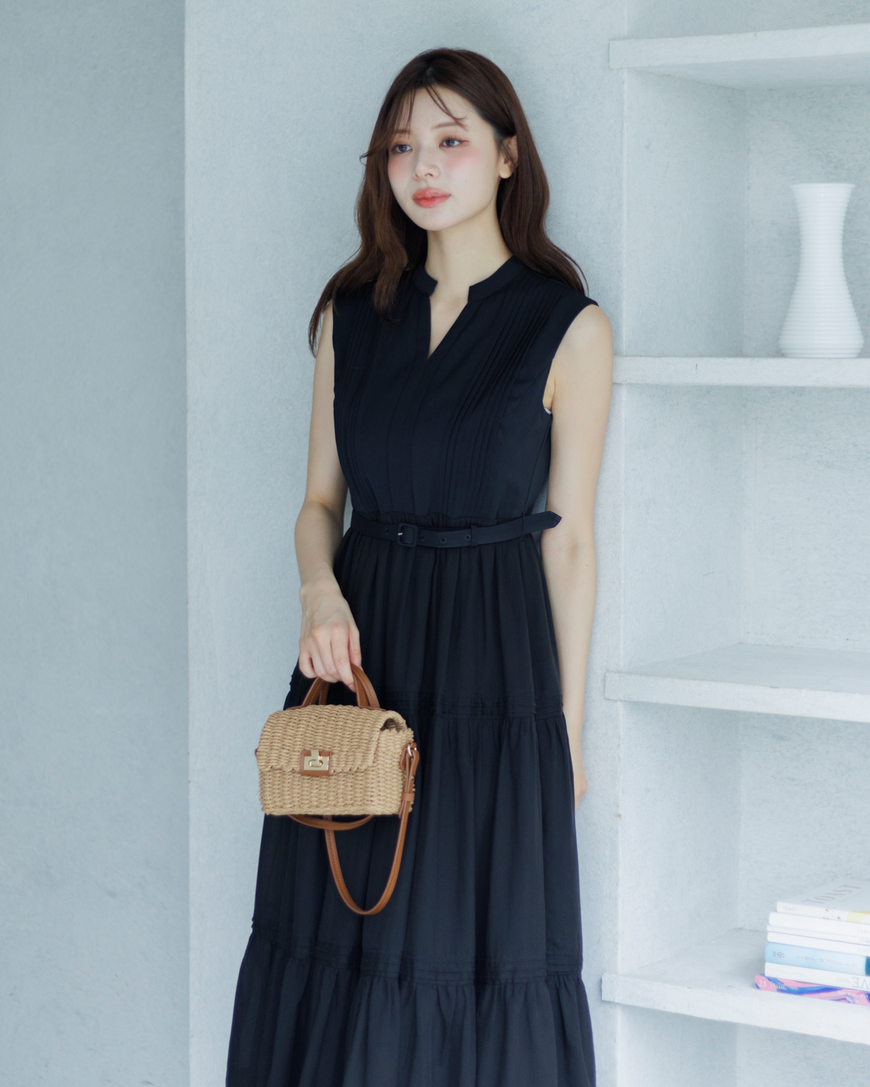 NEW ARRIVAL】 🏷️ドッキングコットンティアードワンピース Black