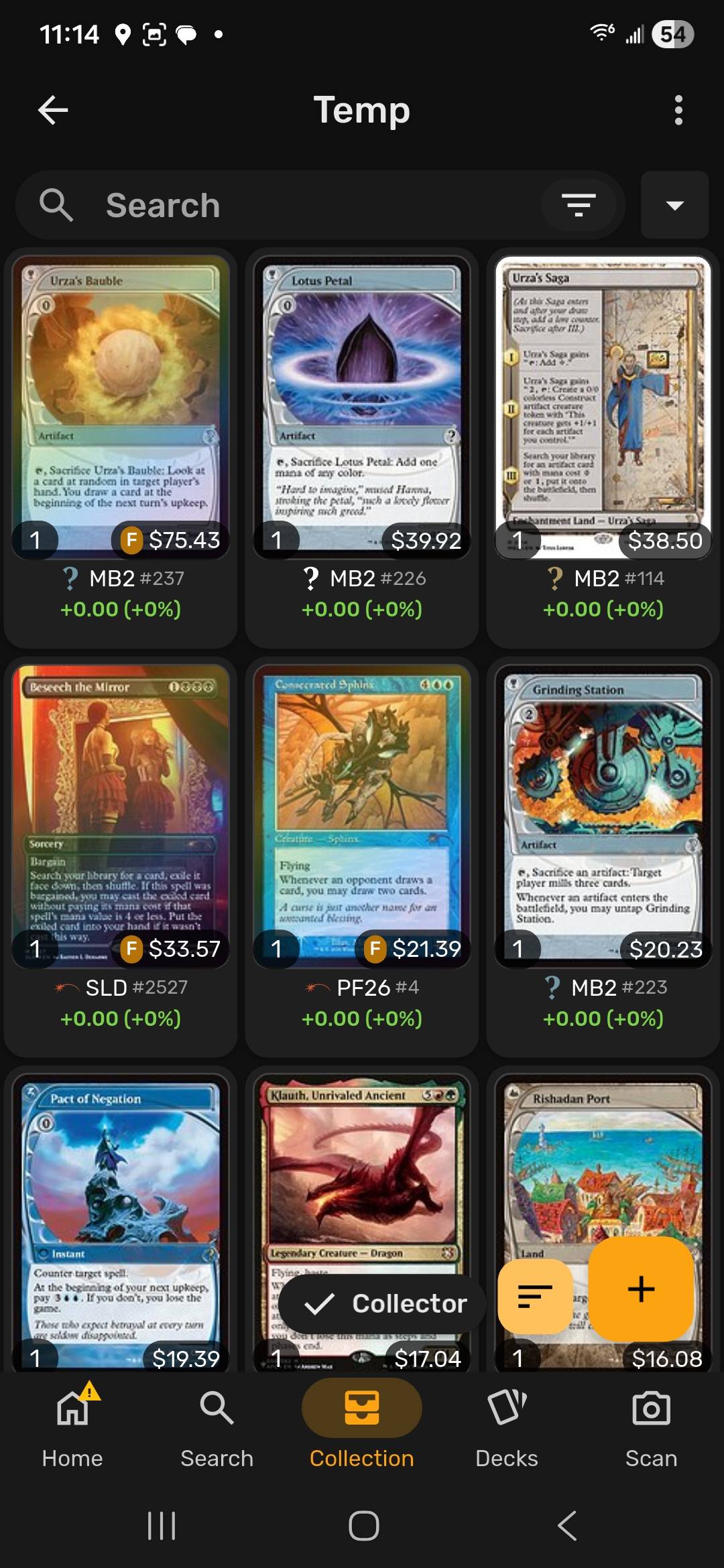 Foil Urza's Bauble pull from Magic the Gathering