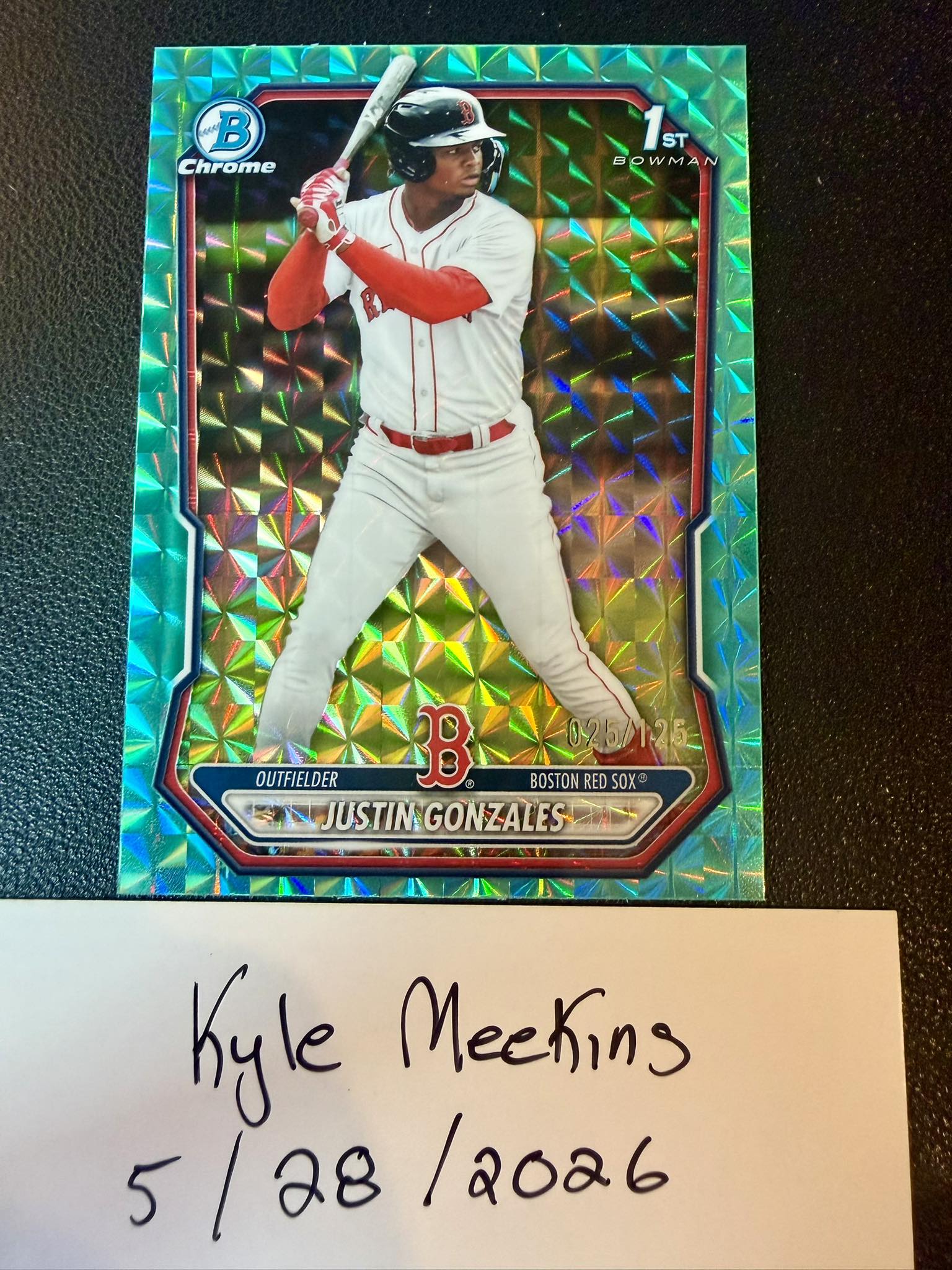 2026 Bowman Justin Gonzales Aqua Refractor card auction