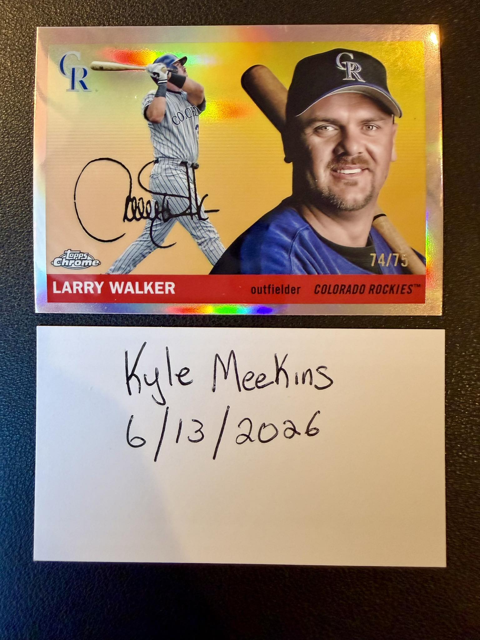 2025 Topps Chrome Platinum Larry Walker Refractor /75 Autographed 