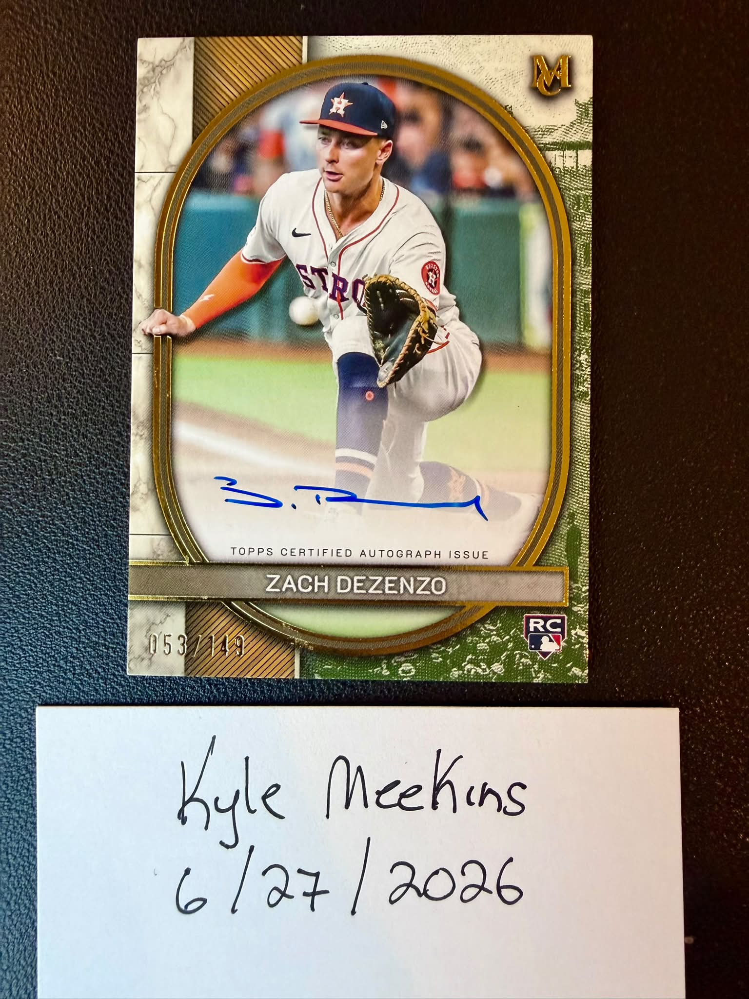 2025 Topps Museum Collection Zack Dezenzo on-card autograph