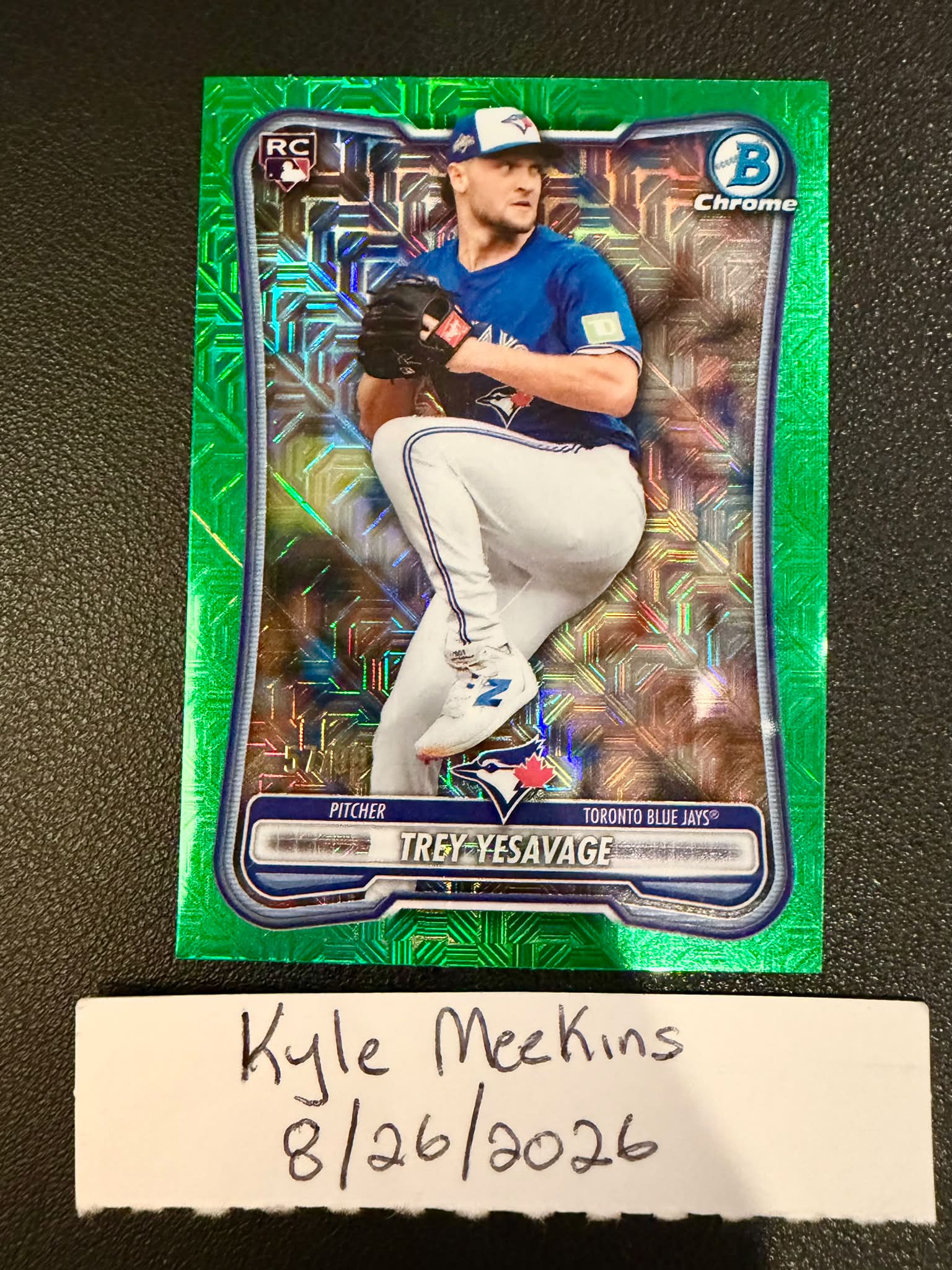 Trey Yesavage color match Rookie autograph in Topps Pristine