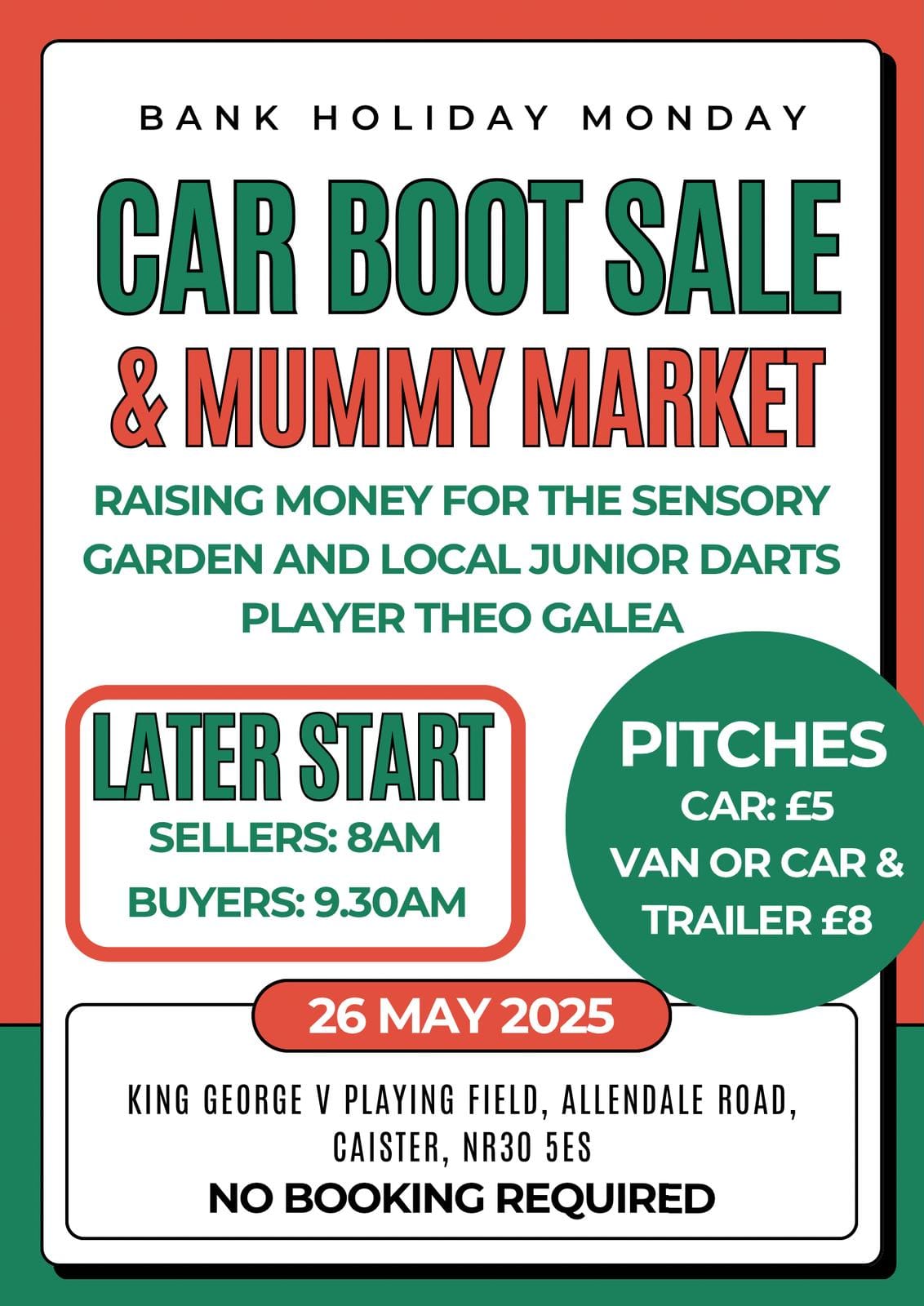 BANK HOLIDAY CARBOOT and MUMMY (& MORE!) MARKET