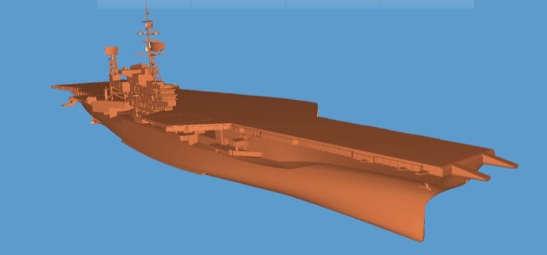 USS Midway CV-41 1992 3D printed resin model