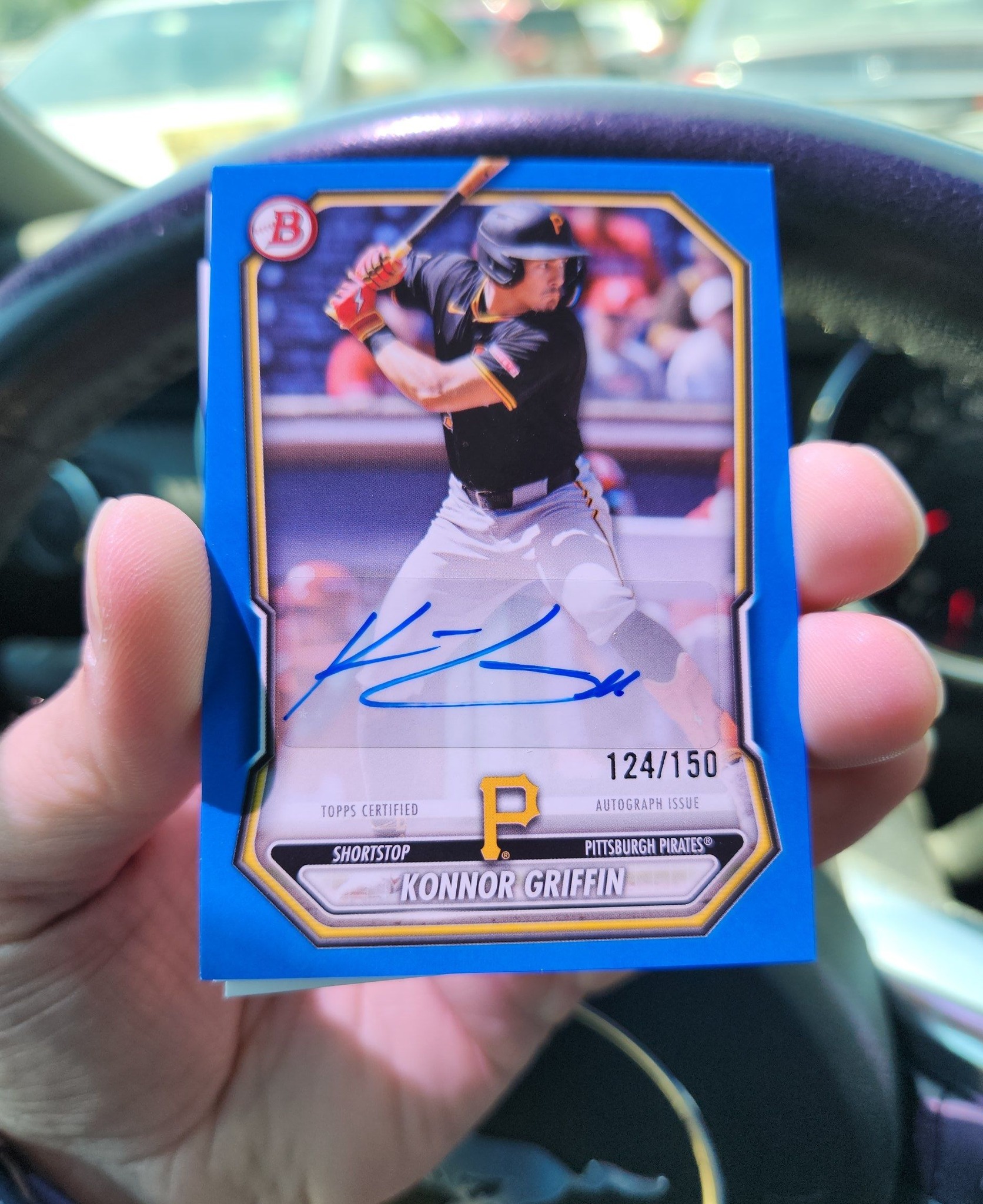 Konnor Griffin autographed Bowman baseball card pulled