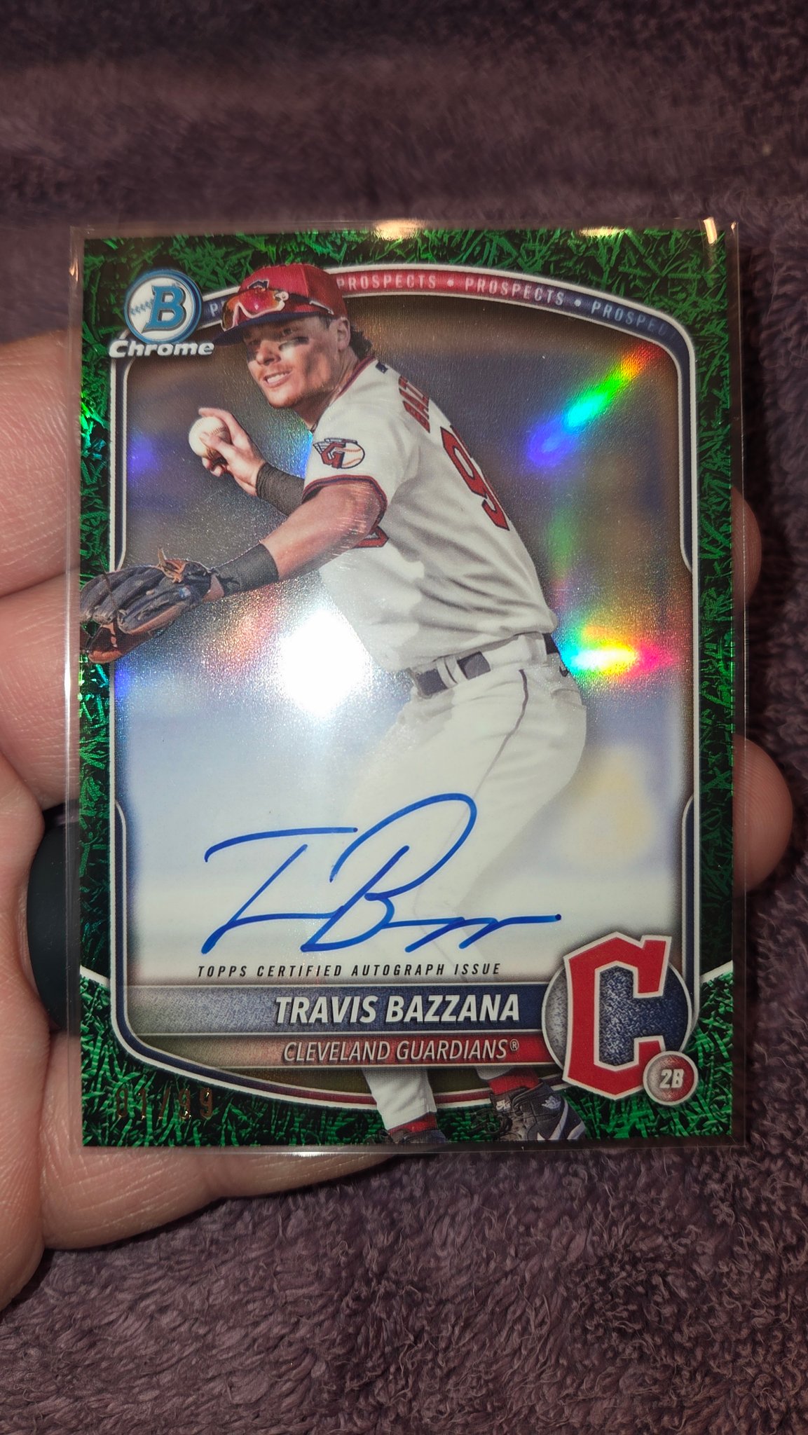 Travis Bazzana autograph card from 2025 Bowman Blaster
