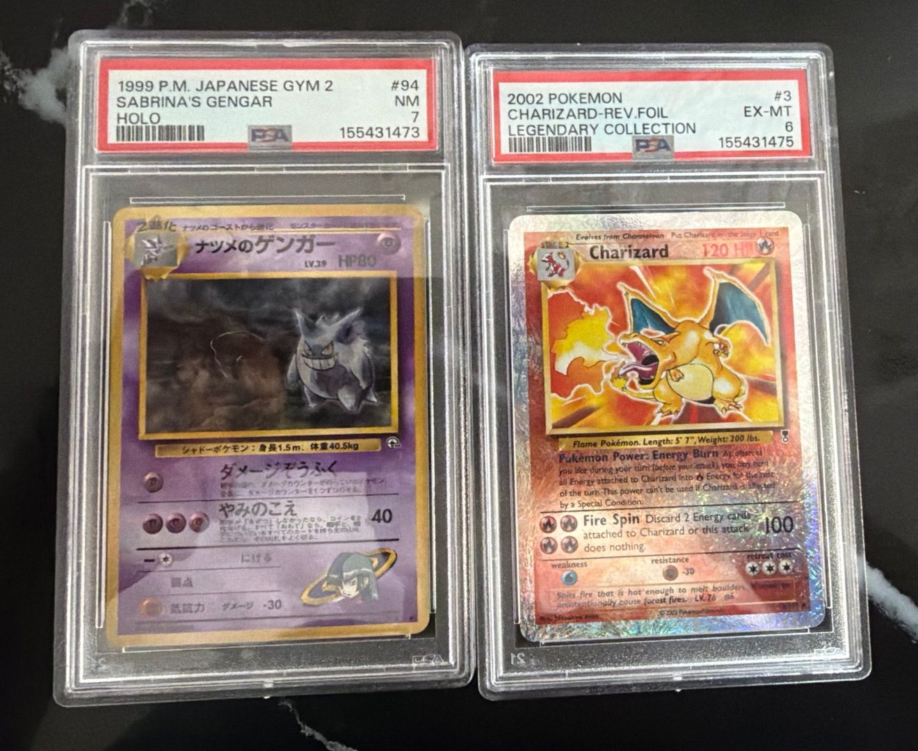 Charizard and Gengar Pokemon cards for sale