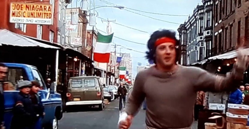 Rocky II (1979). Rocky starts his training to fight and he runs by