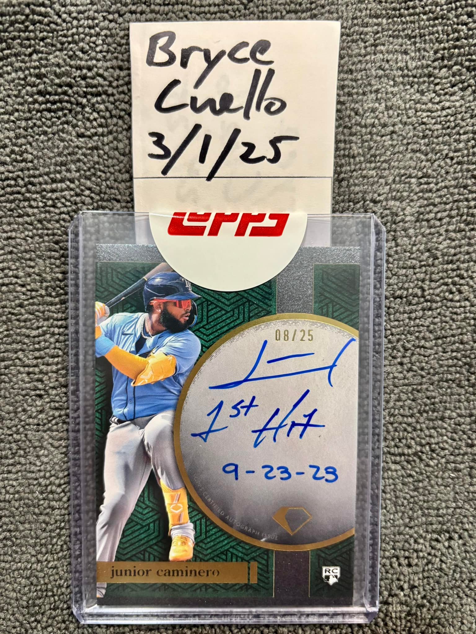 2024 Topps Diamond Icons Junior Caminero Rookie On-Card Auto /5 Rays