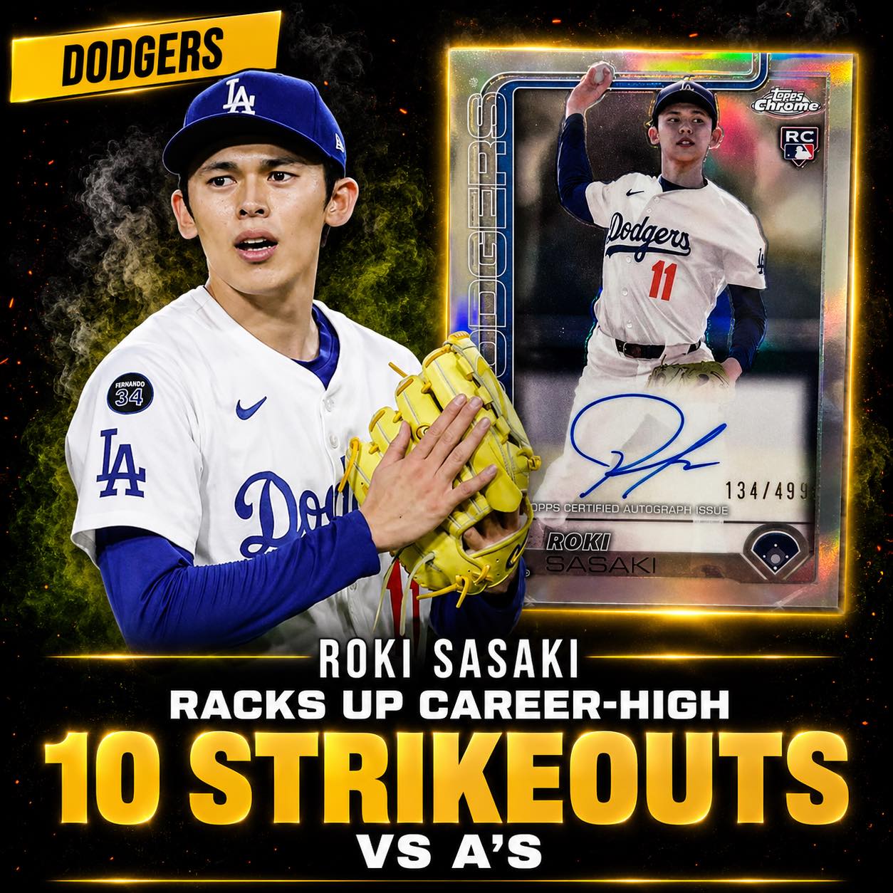 ?Roki Sasaki up to 60Ks on season Let