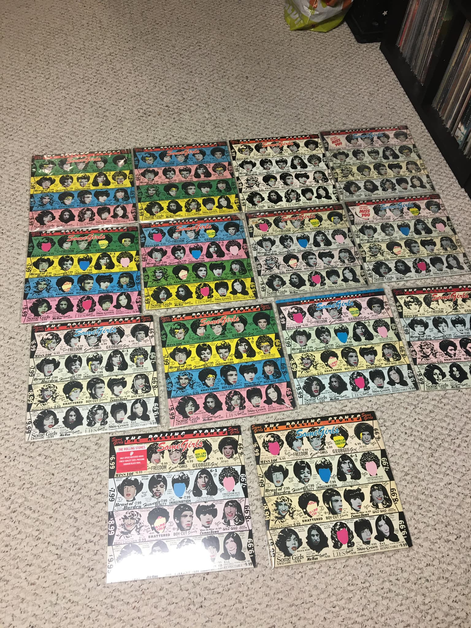 Collection of Some Girls Album Covers, Including Uncensored and 