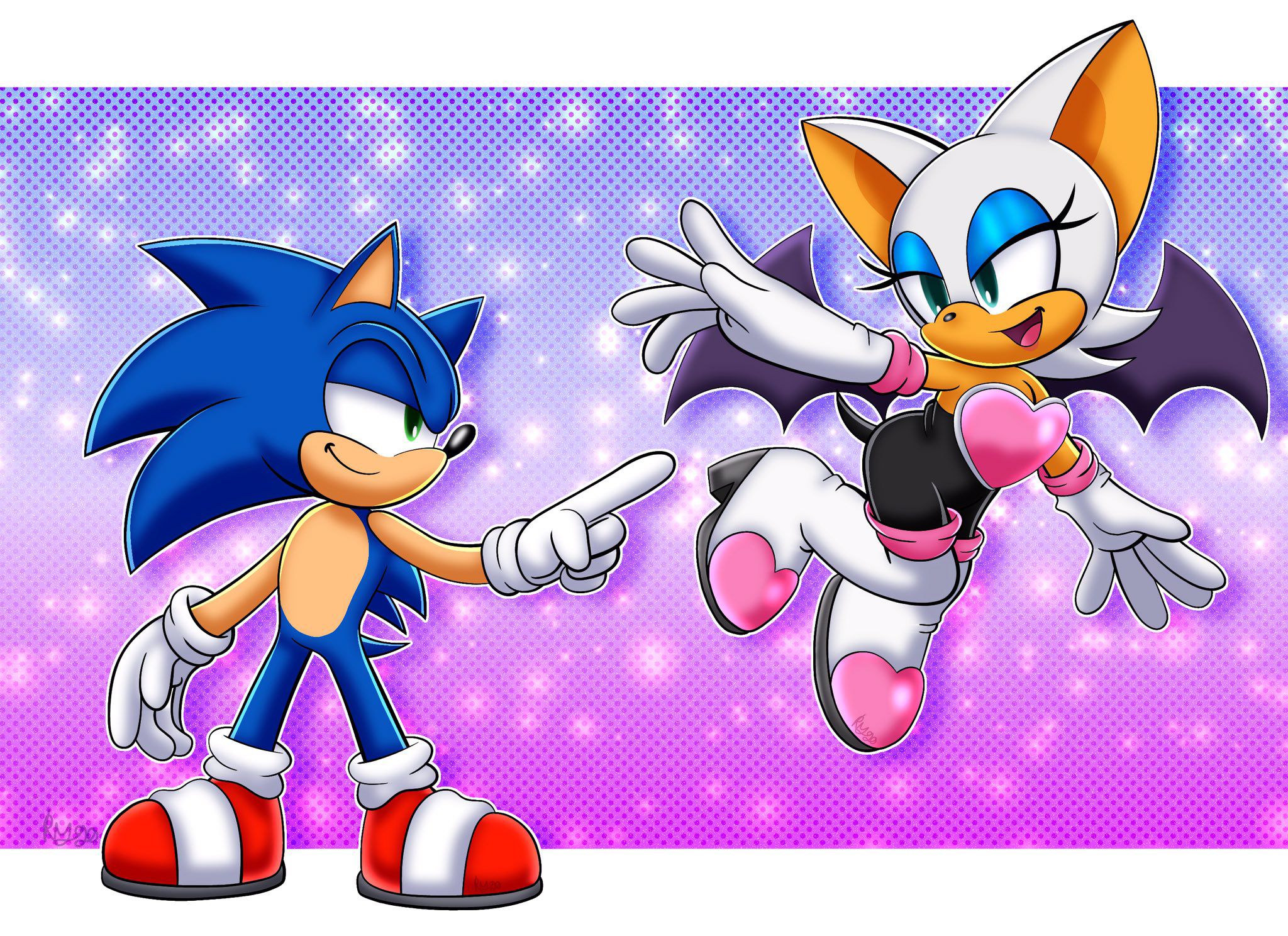 ソニックとルージュ💙💖 アート：KygoMash46 Sonic and Rouge💙💖 Art