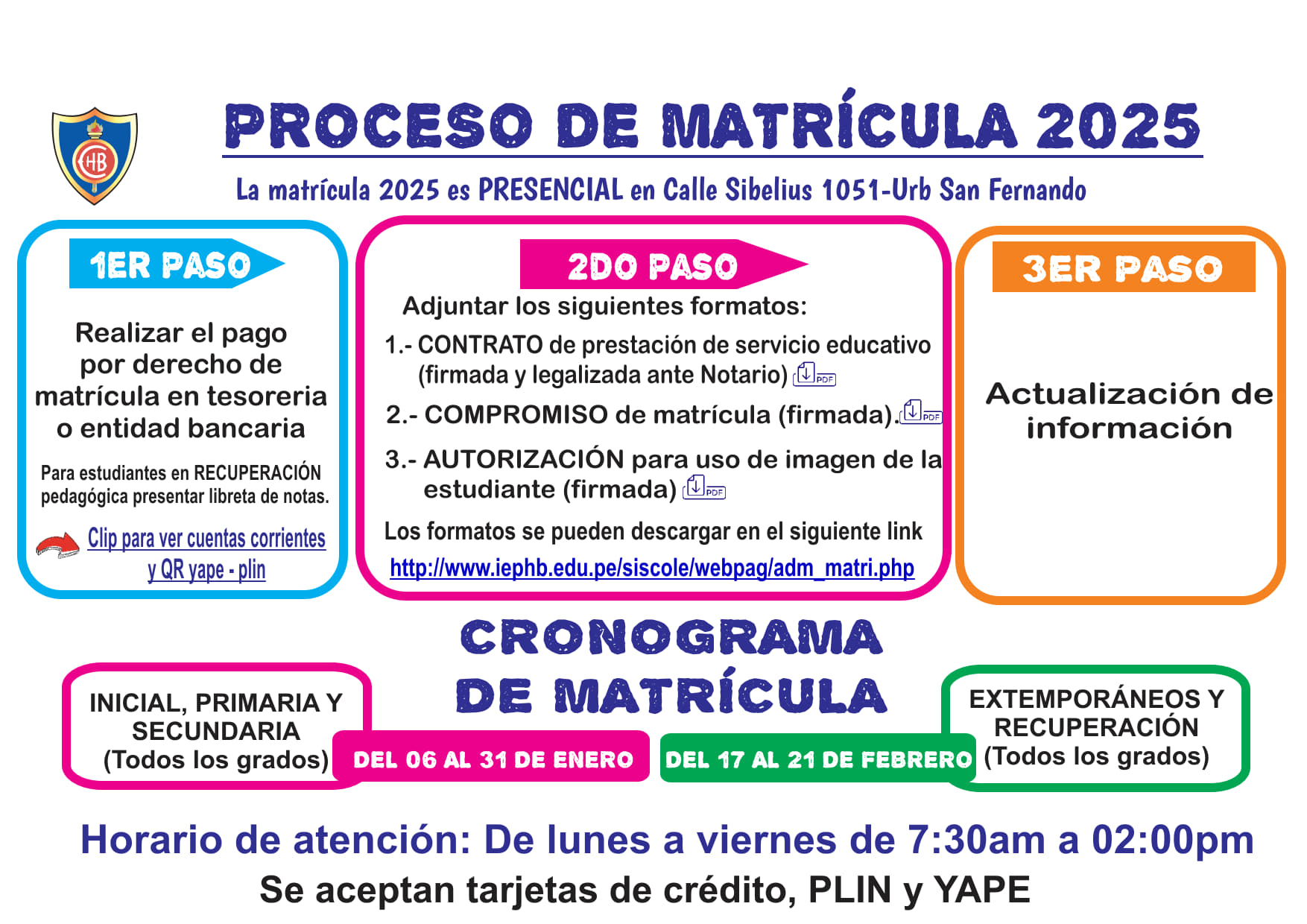 PROCESO MATRICULA 2025. Puede... - IEP Hermanos Blanco