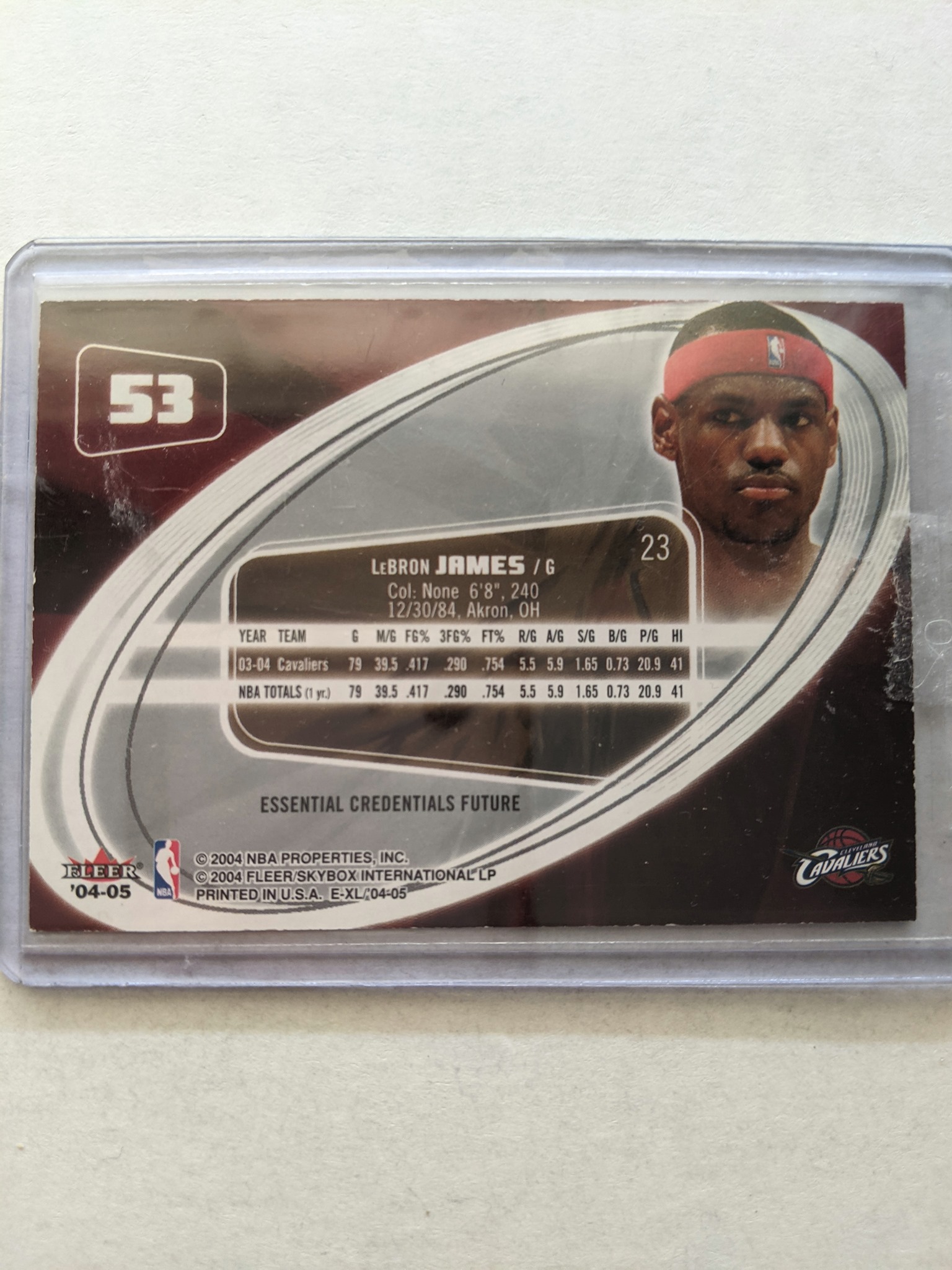 Picked up this 2004-05 Skybox E-XL Lebron, Essential Credentials