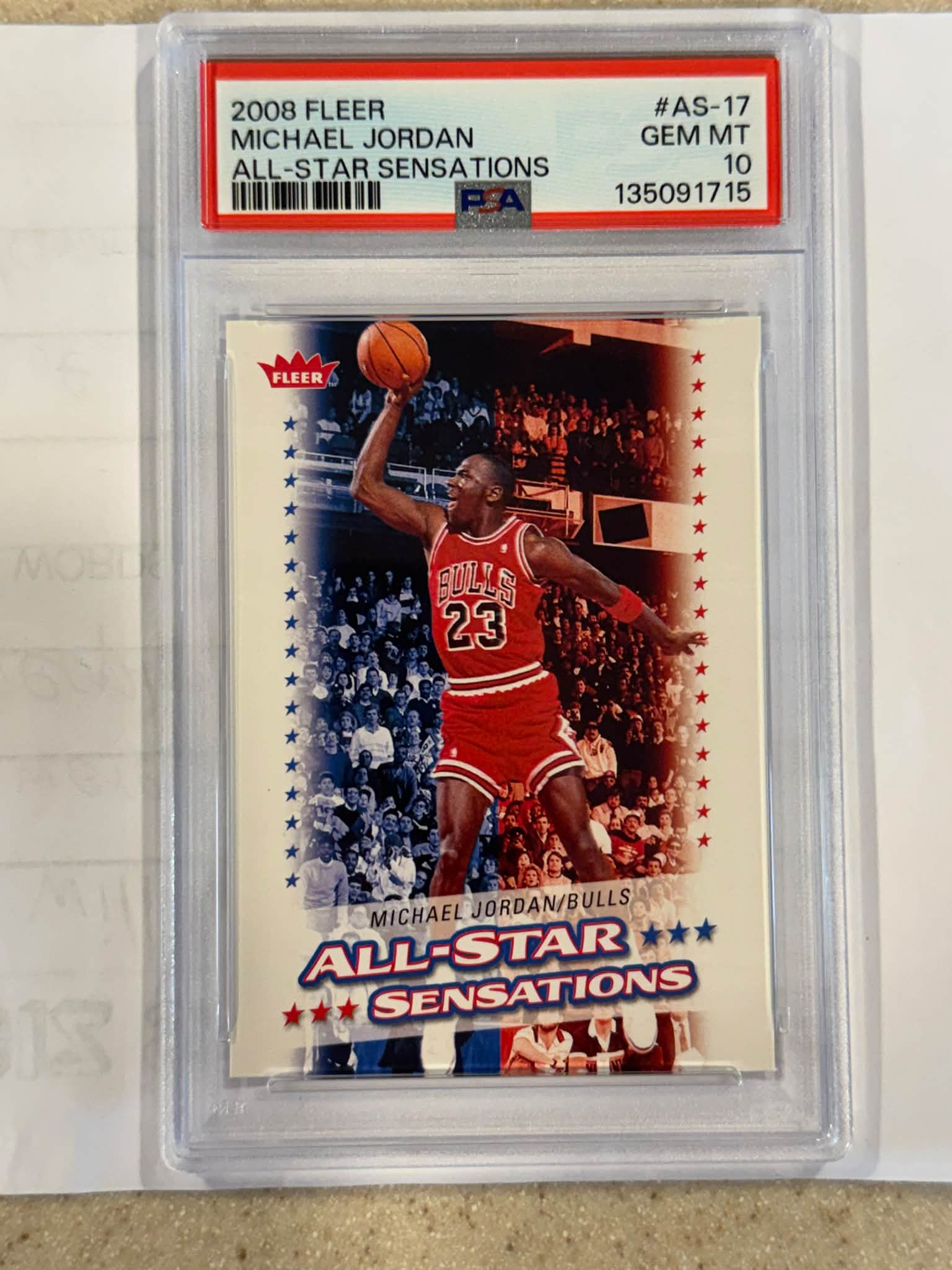 1988 Kenner Starting Lineup Michael Jordan card graded PSA 6