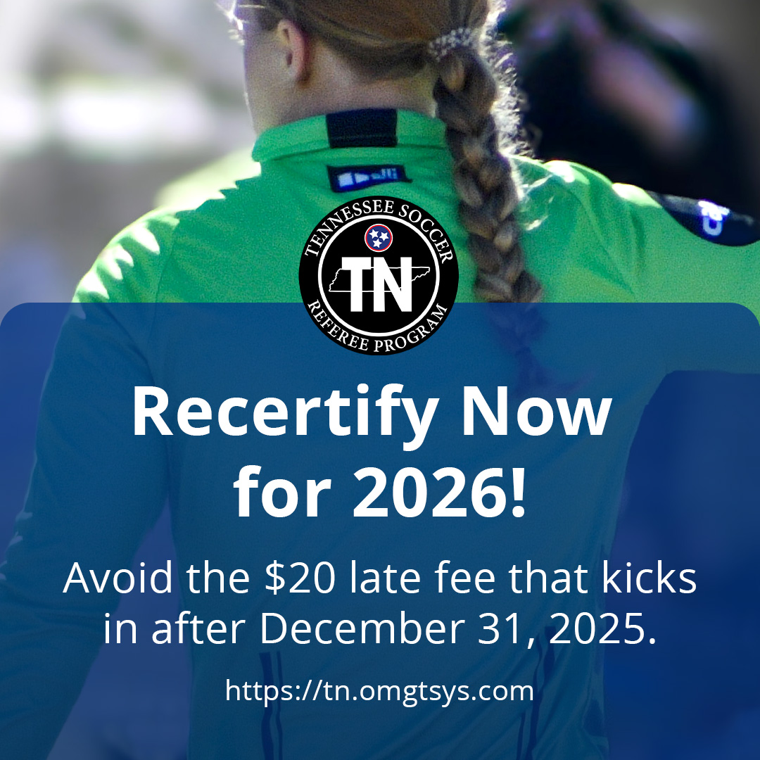 Don’t forget to recertify for 2026!... - RefereeinMemphis | Facebook
