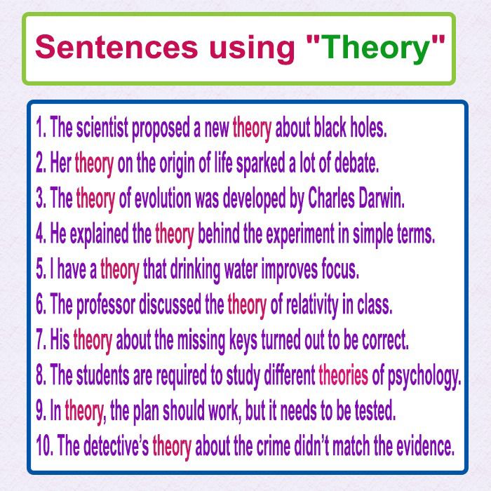 English - Theory in a sentence | Facebook