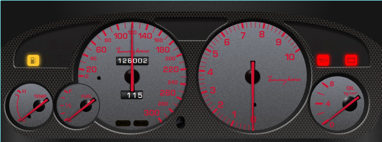Tommy Kaira R33 GTR dashboard with optional EVC-R