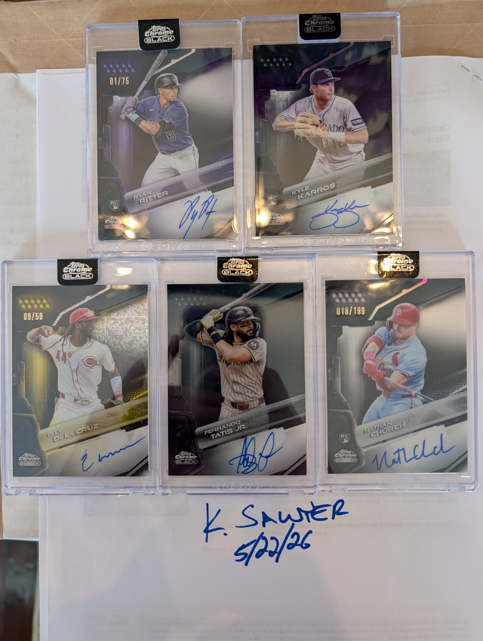 2026 Topps Chrome Black baseball card autos for sale