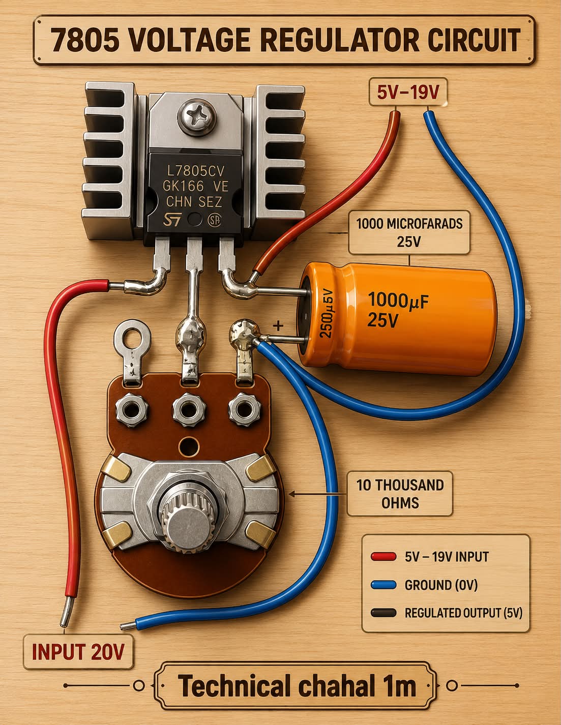 ⚡ Learn the 7805 Voltage Regulator Pinout in seconds! 🔧 Discover