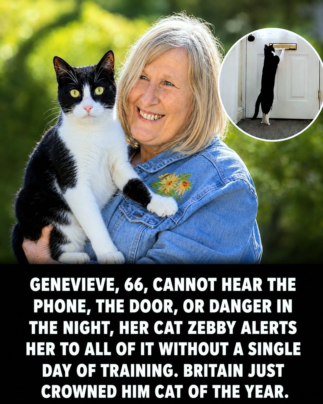 Cats - HE BECAME HER EARS 🐈❤️ Zebby, the remarkable black-and