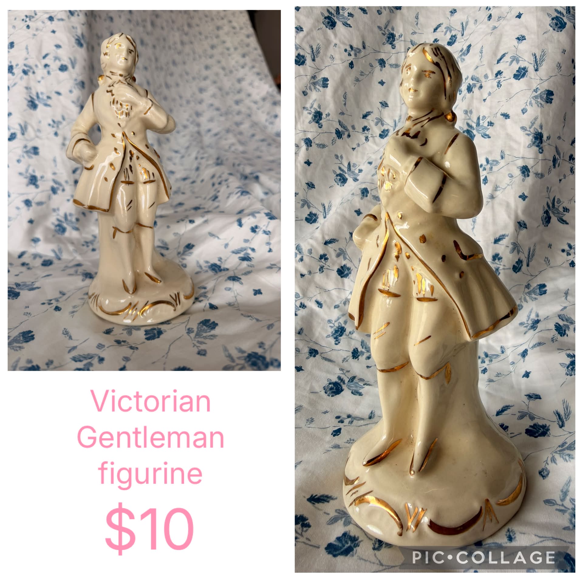 Charles Voltz / organ インテリア　オブジェ　ヴィンテージ Antique turn-of-the-century chalk wear figurines. $22 pair 🎩👒