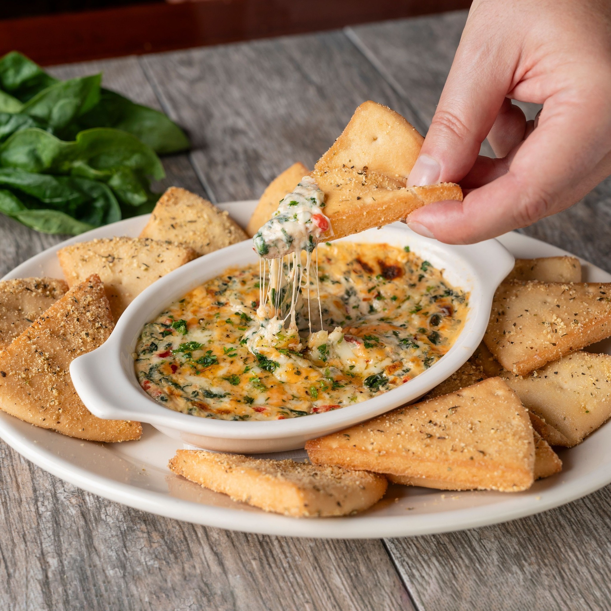 Old - NEW Four Cheese Spinach Dip: mozzarella, parmesan, and cream ...