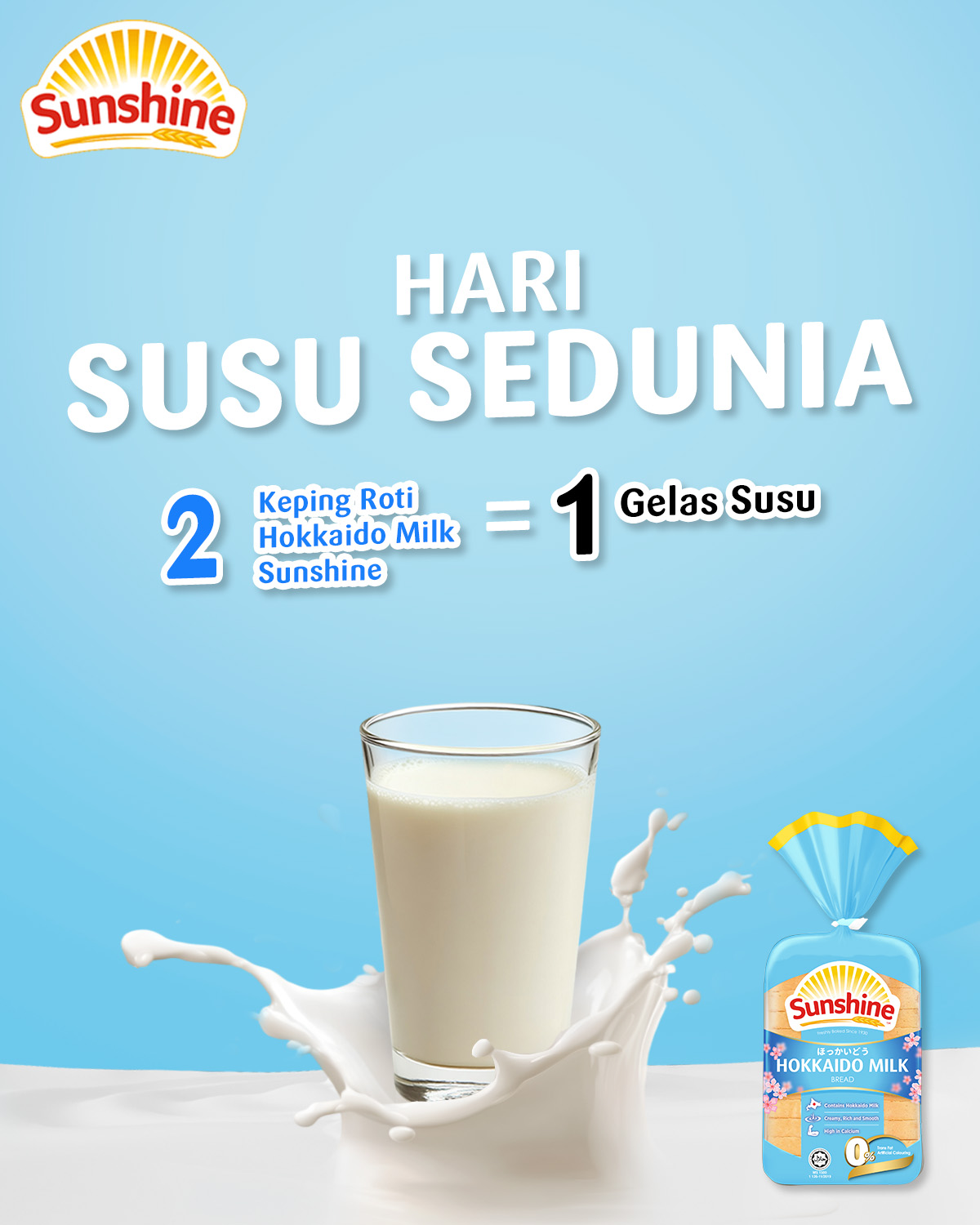 Sunshine - Selamat Hari Susu Sedunia! 🥛🍞 Nikmati keenakan Dua keping ...