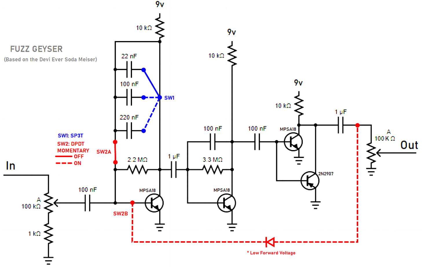 Modified Soda Meiser Fuzz Circuit Help Needed
