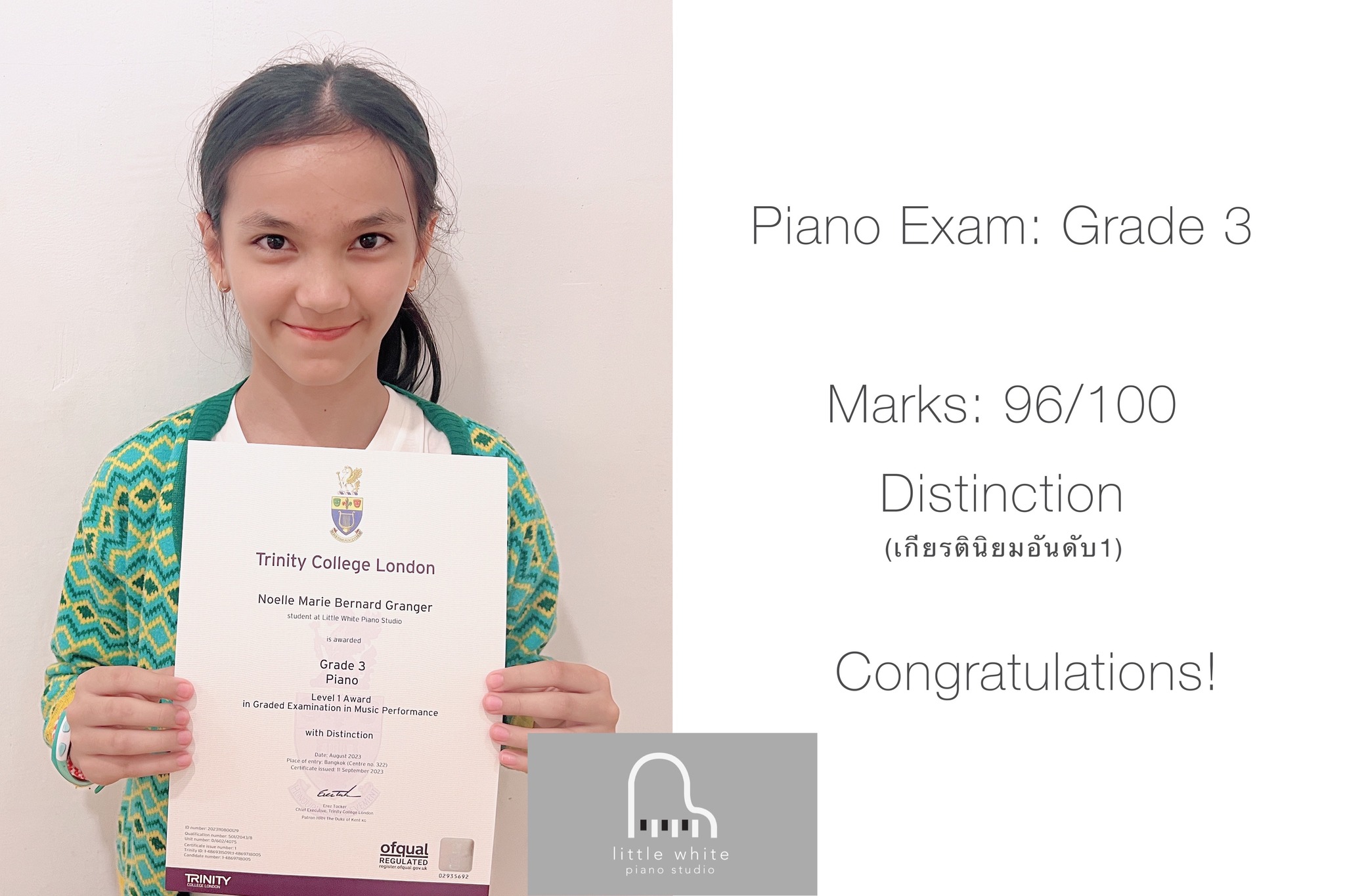 Congratulations to Noelle for... - Little White Piano Studio