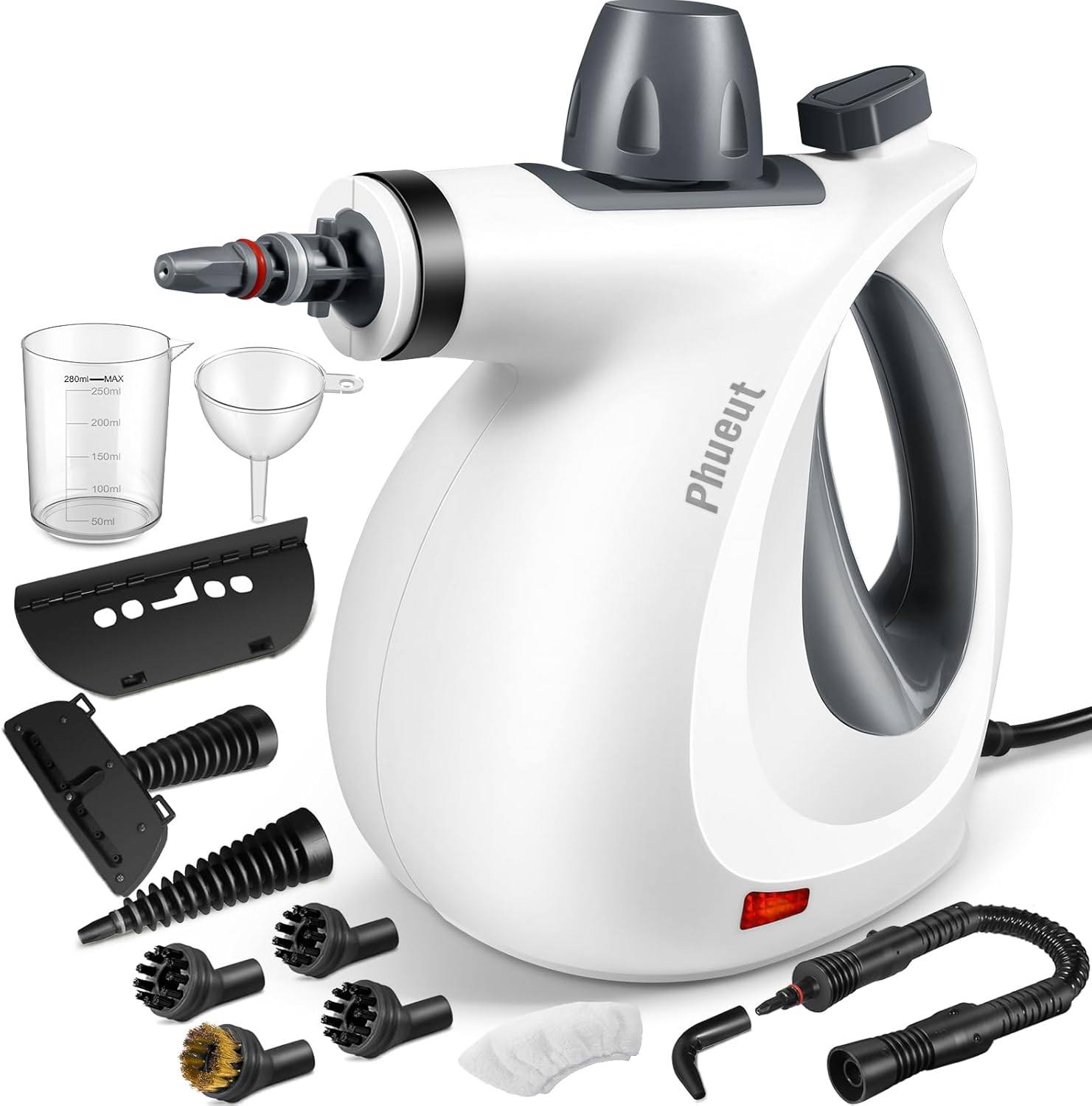 Handheld Steam Cleaner With Remote Handle - 1.6L Large Tank, 3 Steam Levels For Home & Car Cleaning