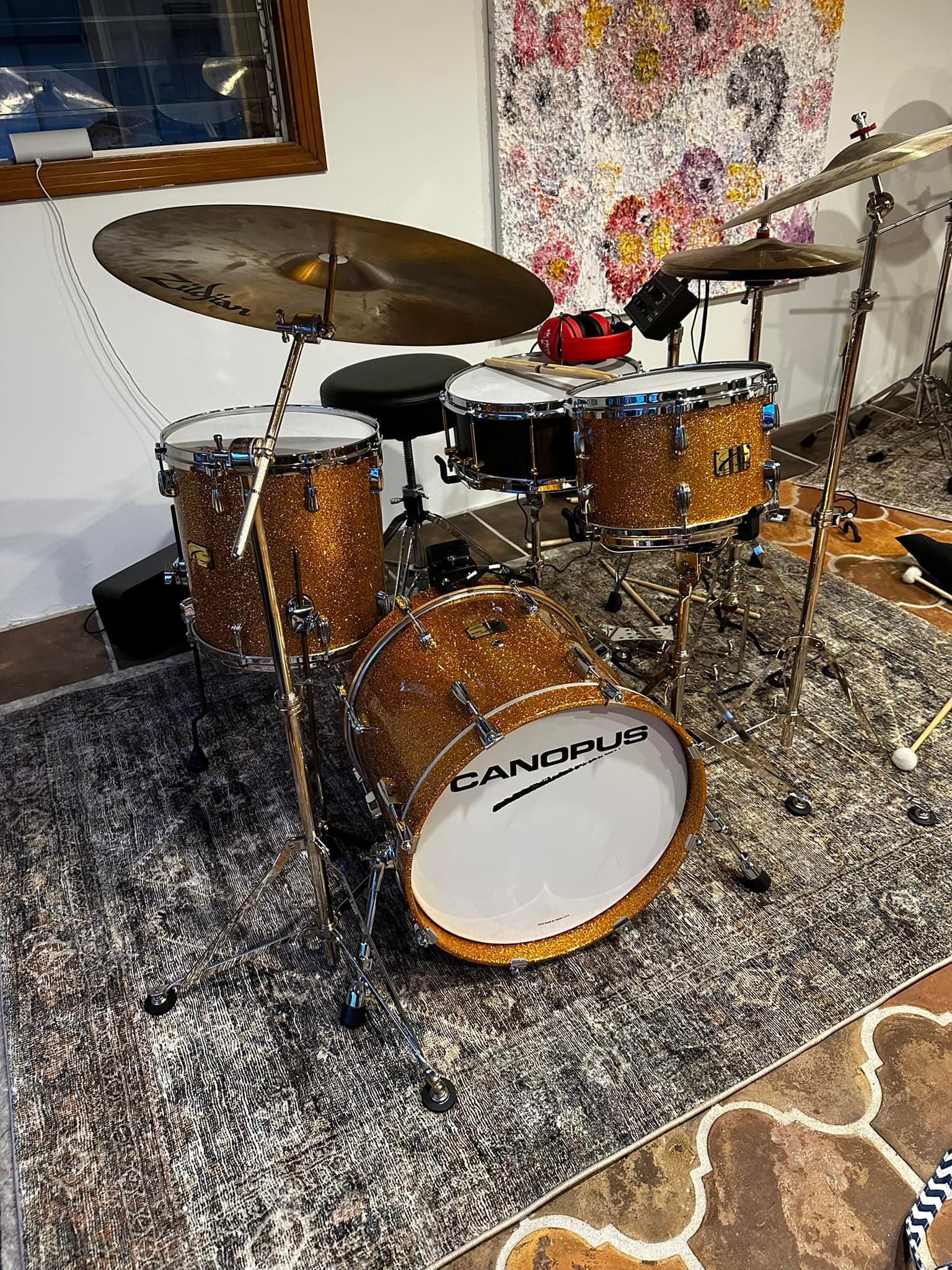 【】CANOPUS R.F.M. 16x18 Floor Tom Mod Orange Wrap