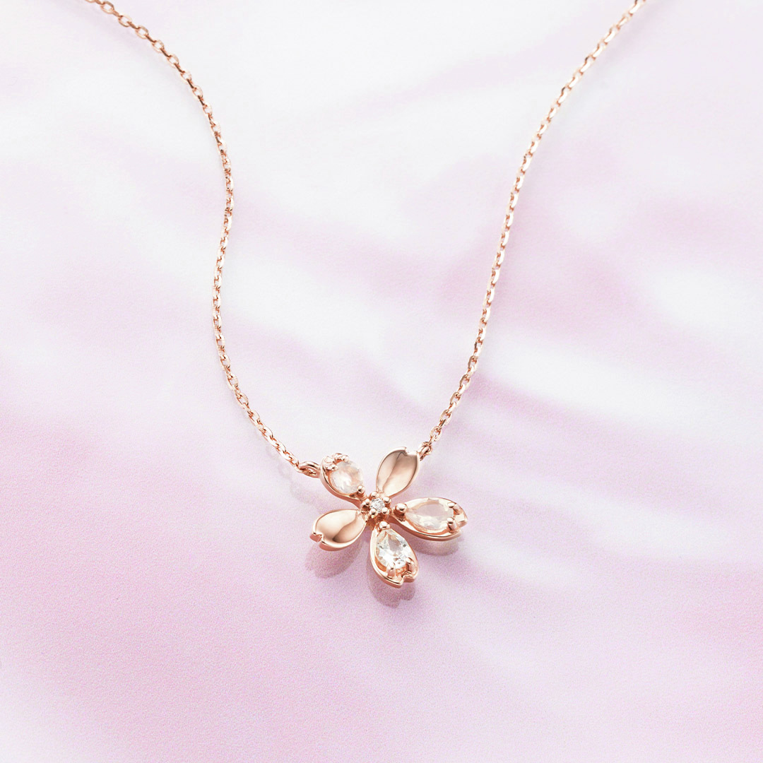 2025 SAKURA Collection】 5枚の花びらの桜をモチーフにしたネックレス