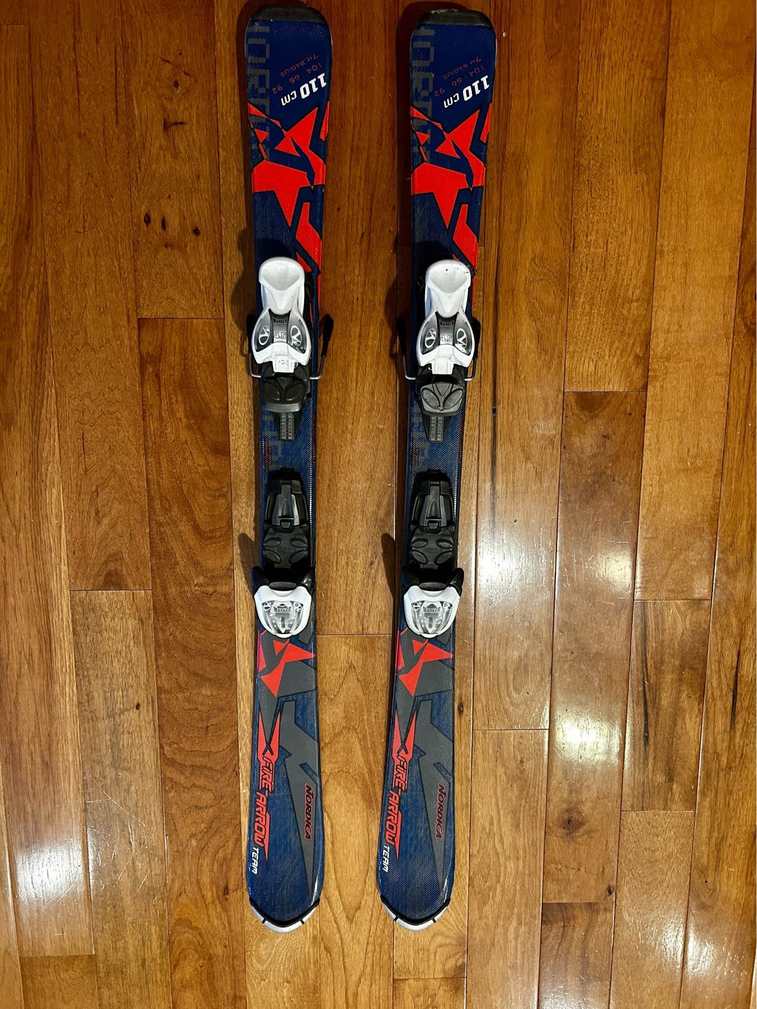 Nordica Fire Arrow Skis, 110 cm. Used for a couple of seasons 