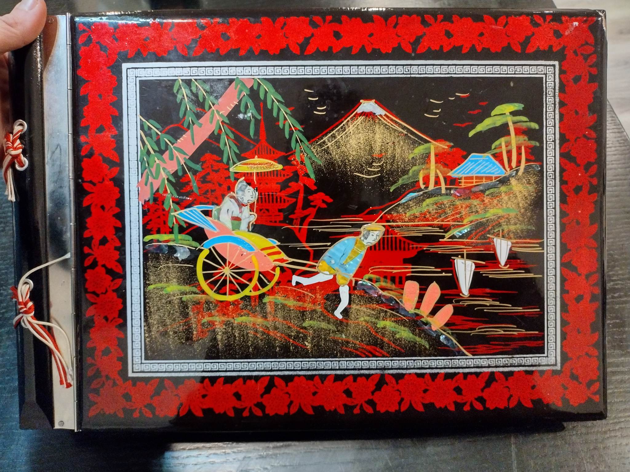 Vintage Japanese music box photo album found at Goodwill