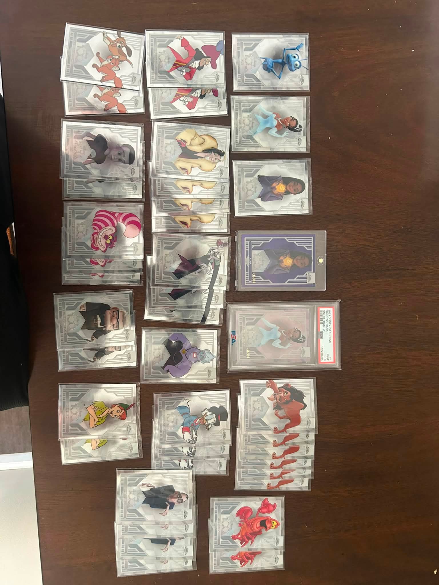 Topps Chrome Disney 100 lot Princess Tiana pink /399 PSA 9 Asha